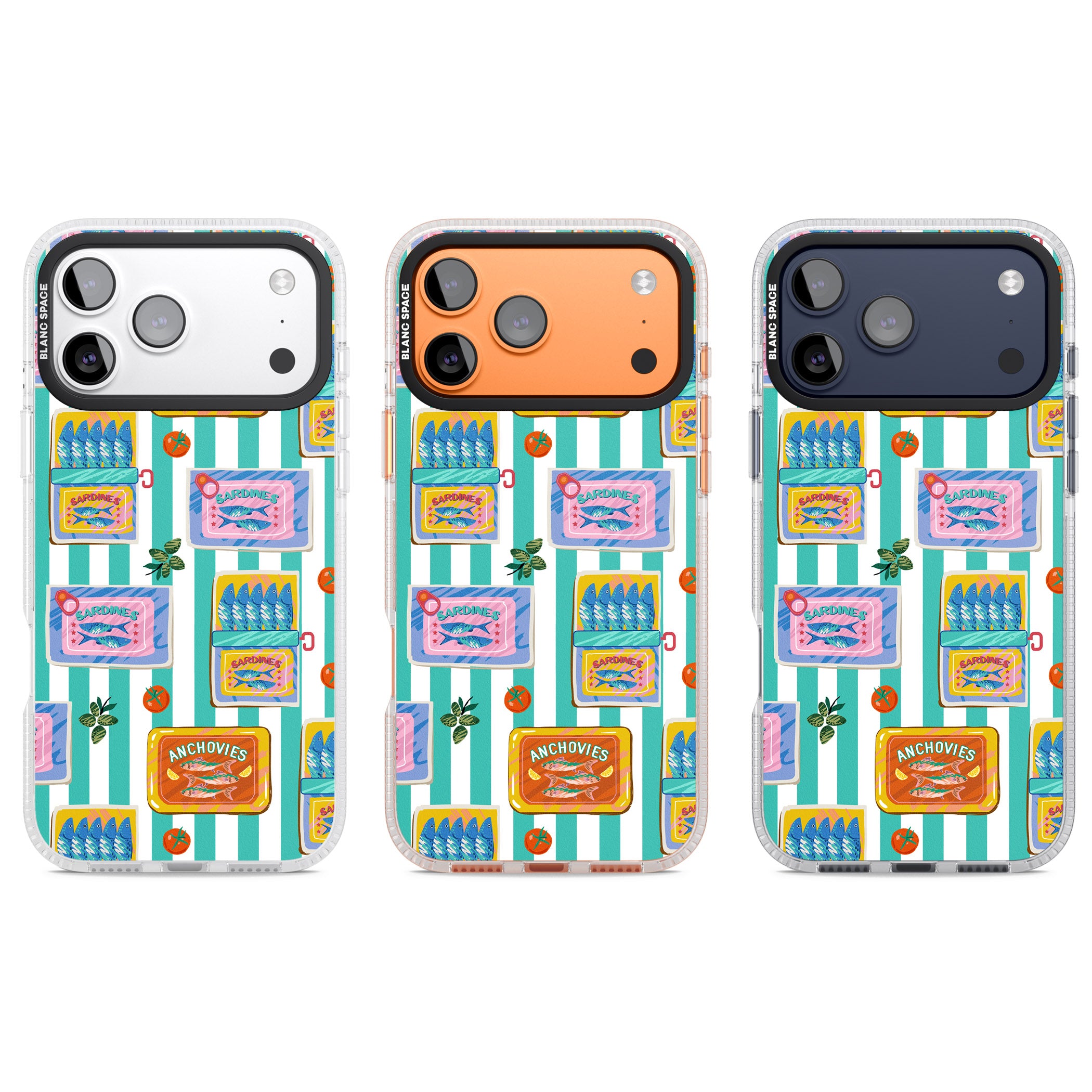 Sardine & Anchovy Stripes iPhone 17 Pro Impact Air Clear Phone Case APT Impact Protection