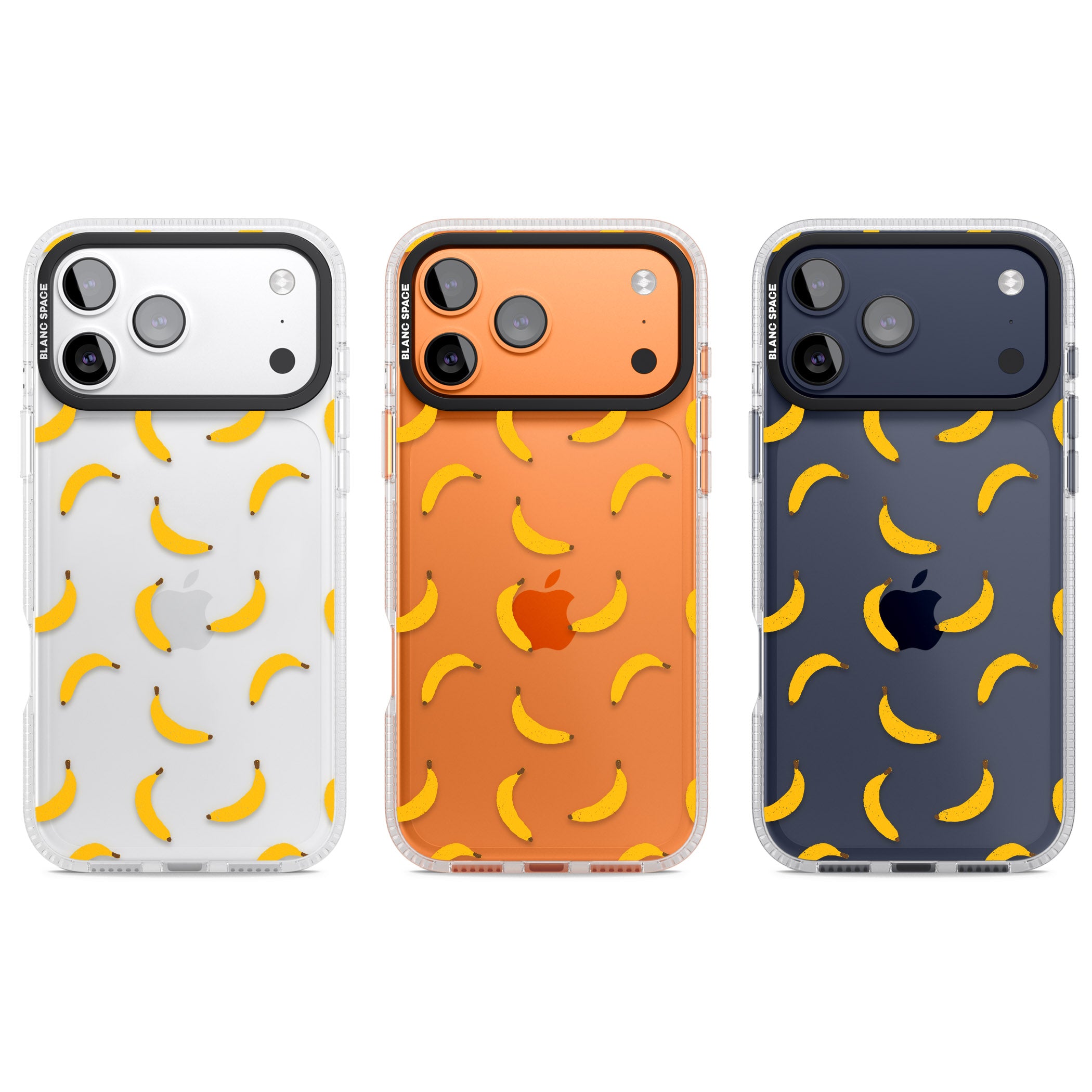 Banana Pattern iPhone 17 Pro Impact Air Clear Phone Case APT Impact Protection