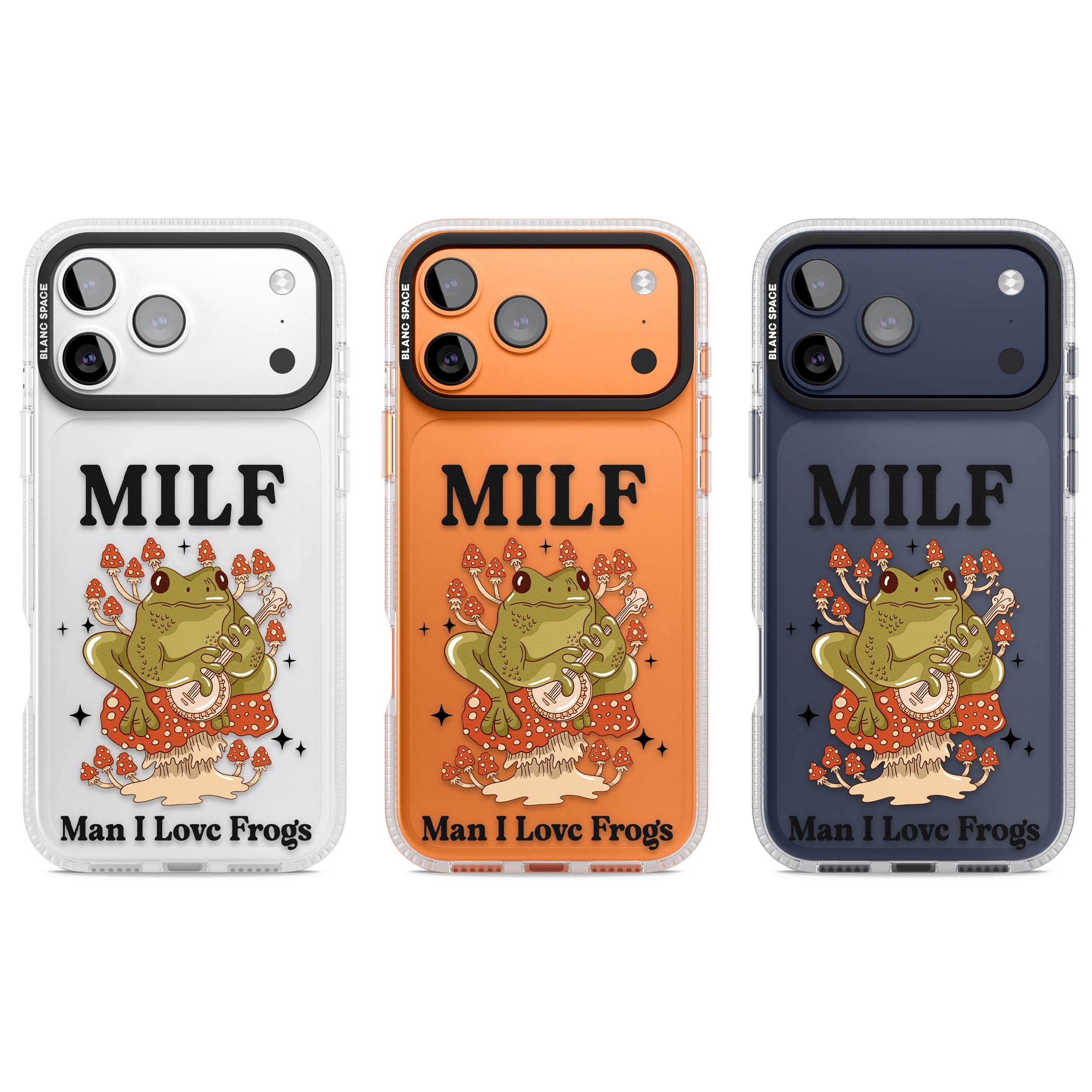 Man I Love Frogs iPhone 17 Pro Impact Air Clear Phone Case APT Impact Protection