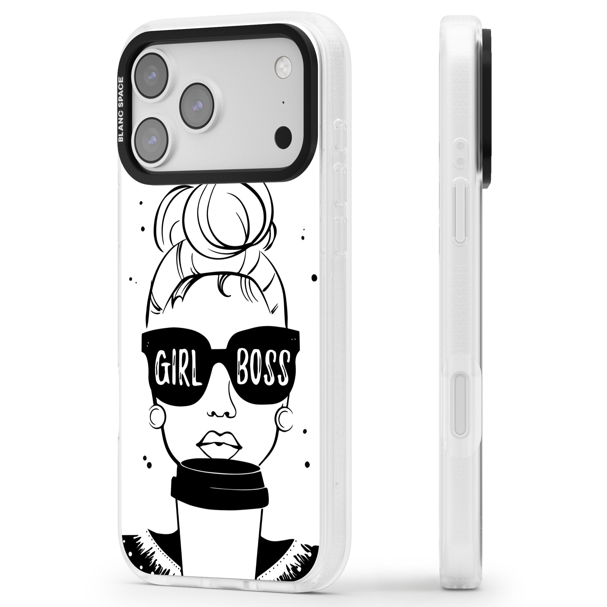 Girl Boss iPhone 17 Pro Impact Air Clear Phone Case Side Profile