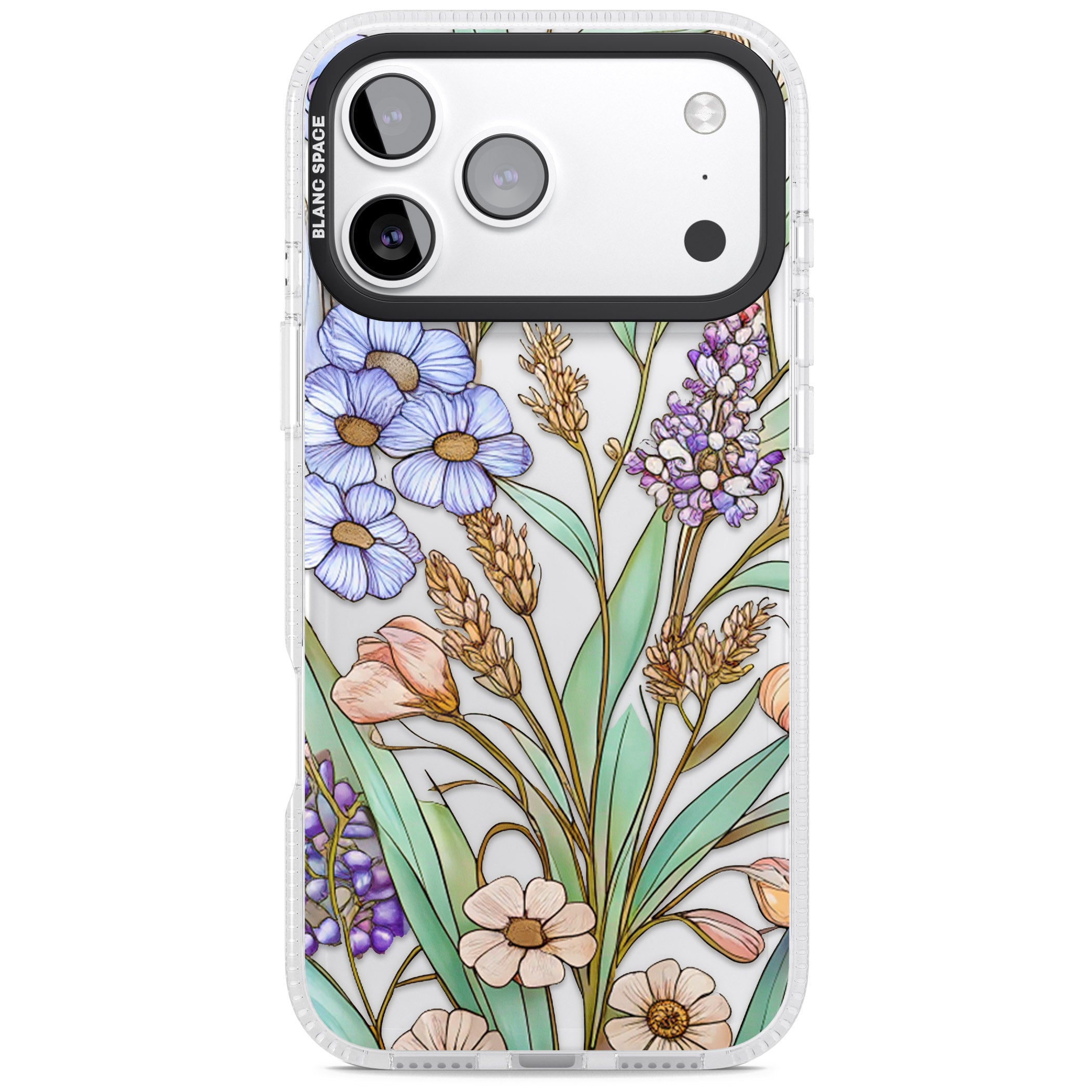 Glass Lavenders & Daisies iPhone 17 Pro Impact Air Clear Phone Case
