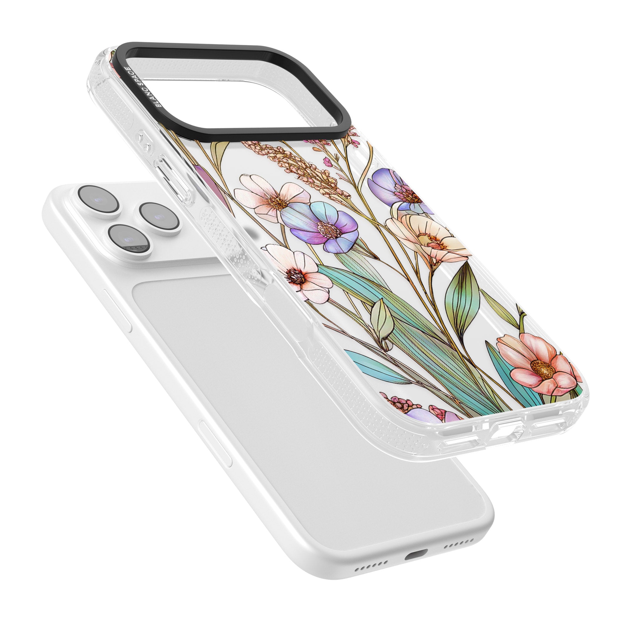 Glass Summer Flowers iPhone 17 Pro Impact Air Clear Phone Case Colours