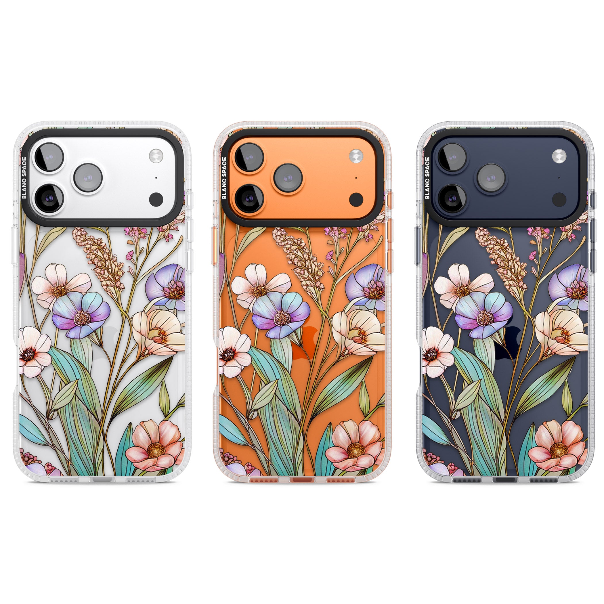 Glass Summer Flowers iPhone 17 Pro Impact Air Clear Phone Case APT Impact Protection