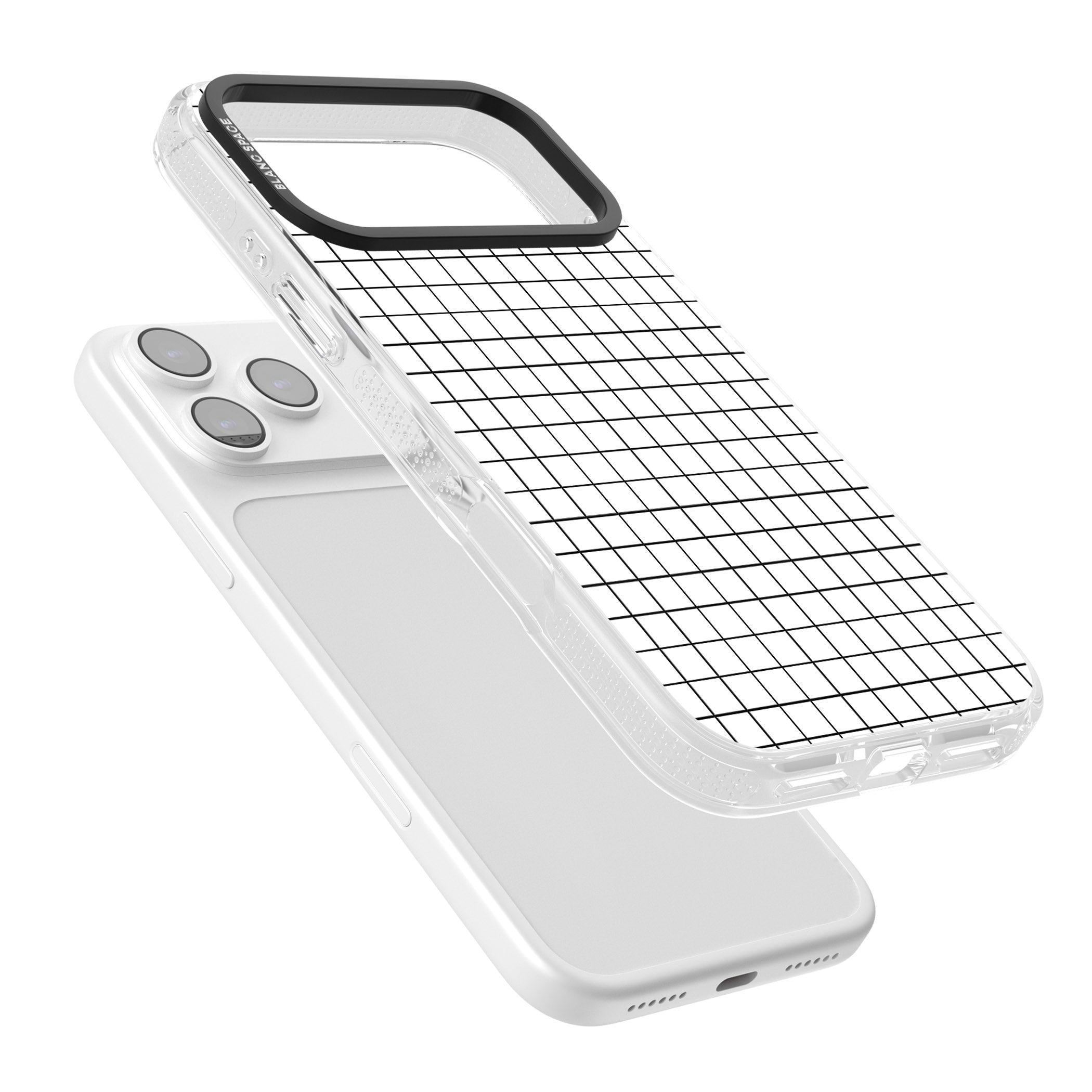 Minimal Black Grid iPhone 17 Pro Impact Air Clear Phone Case Colours