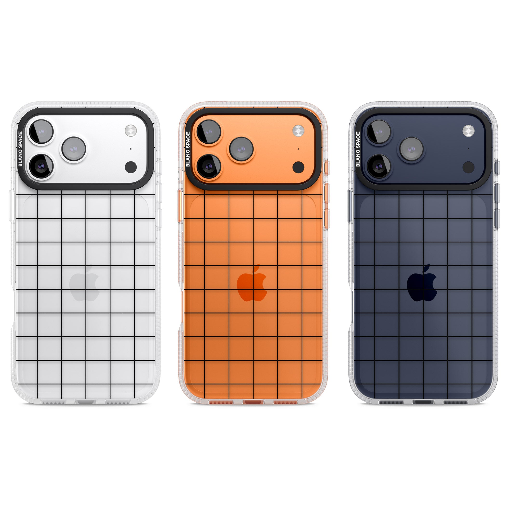Simplistic Large Grid iPhone 17 Pro Impact Air Clear Phone Case APT Impact Protection