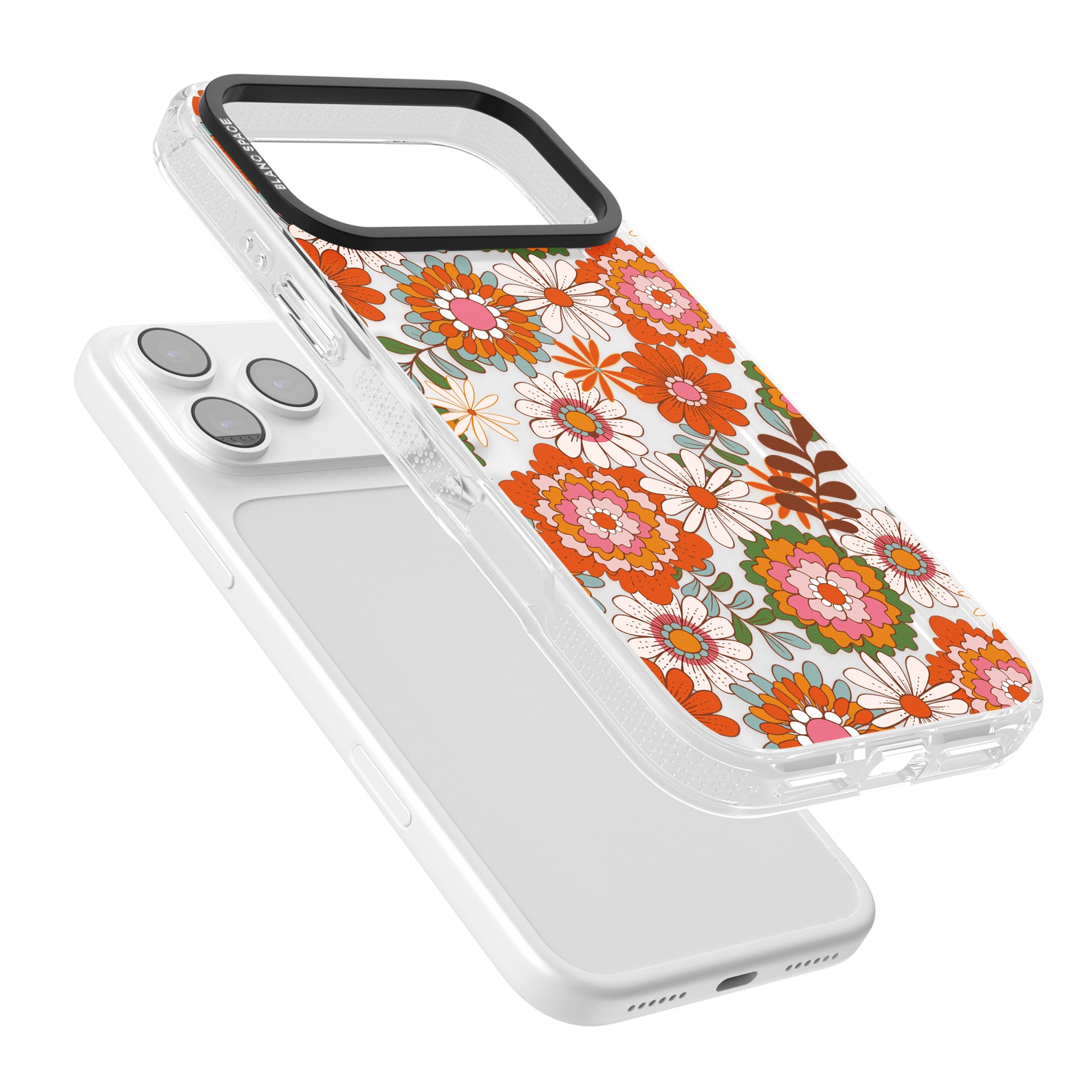 Seventies Bloom iPhone 17 Pro Impact Air Clear Phone Case Colours