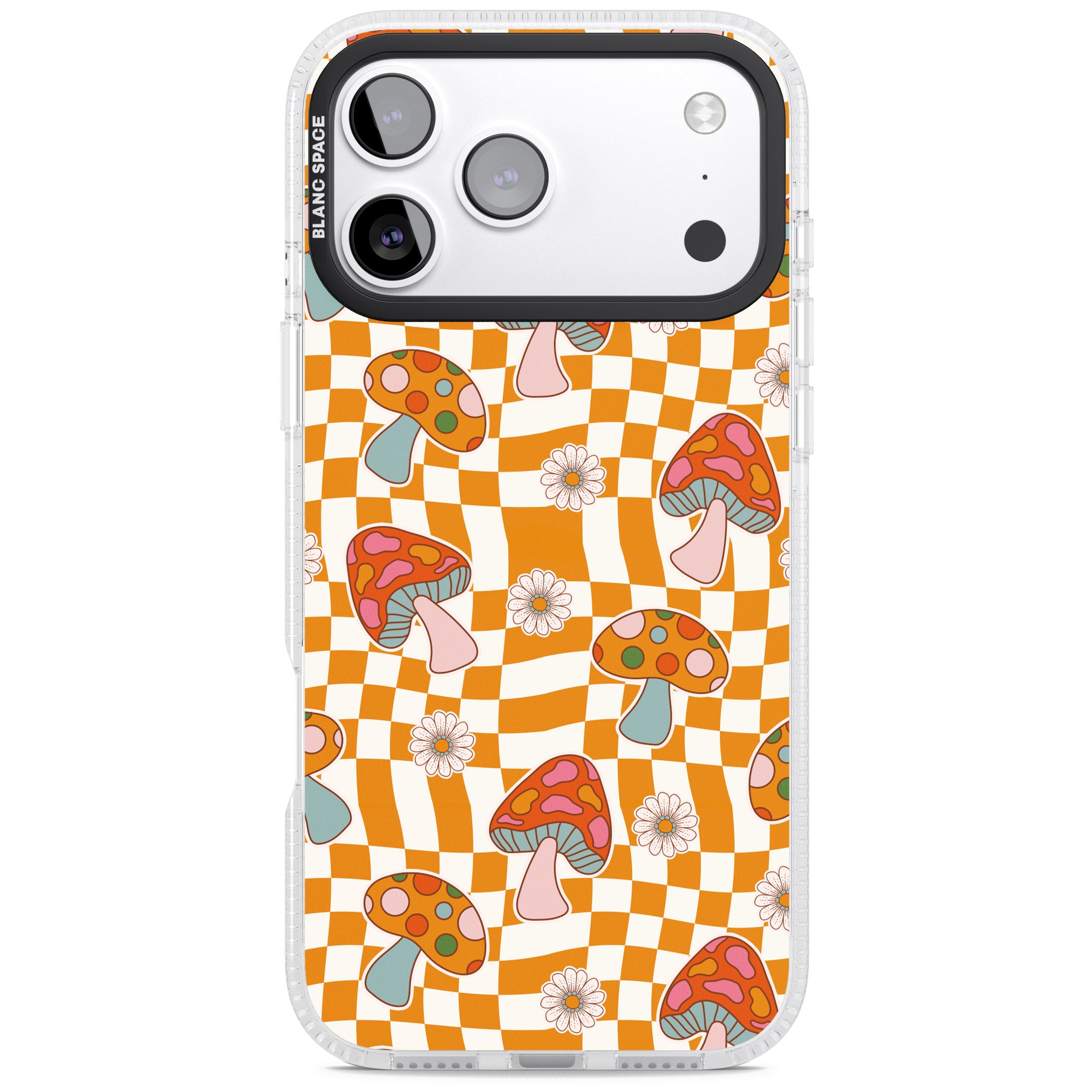 Wavy Checked Shrooms iPhone 17 Pro Impact Air Clear Phone Case