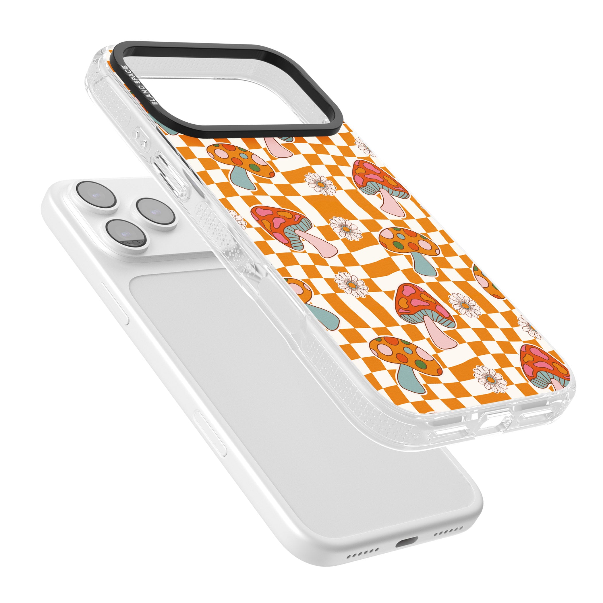 Wavy Checked Shrooms iPhone 17 Pro Impact Air Clear Phone Case Colours