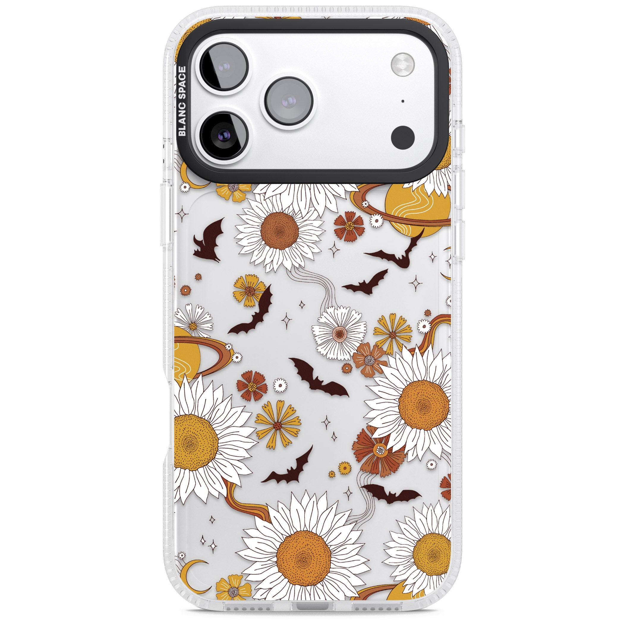 Halloween Bats And Planets iPhone 17 Pro Impact Air Clear Phone Case