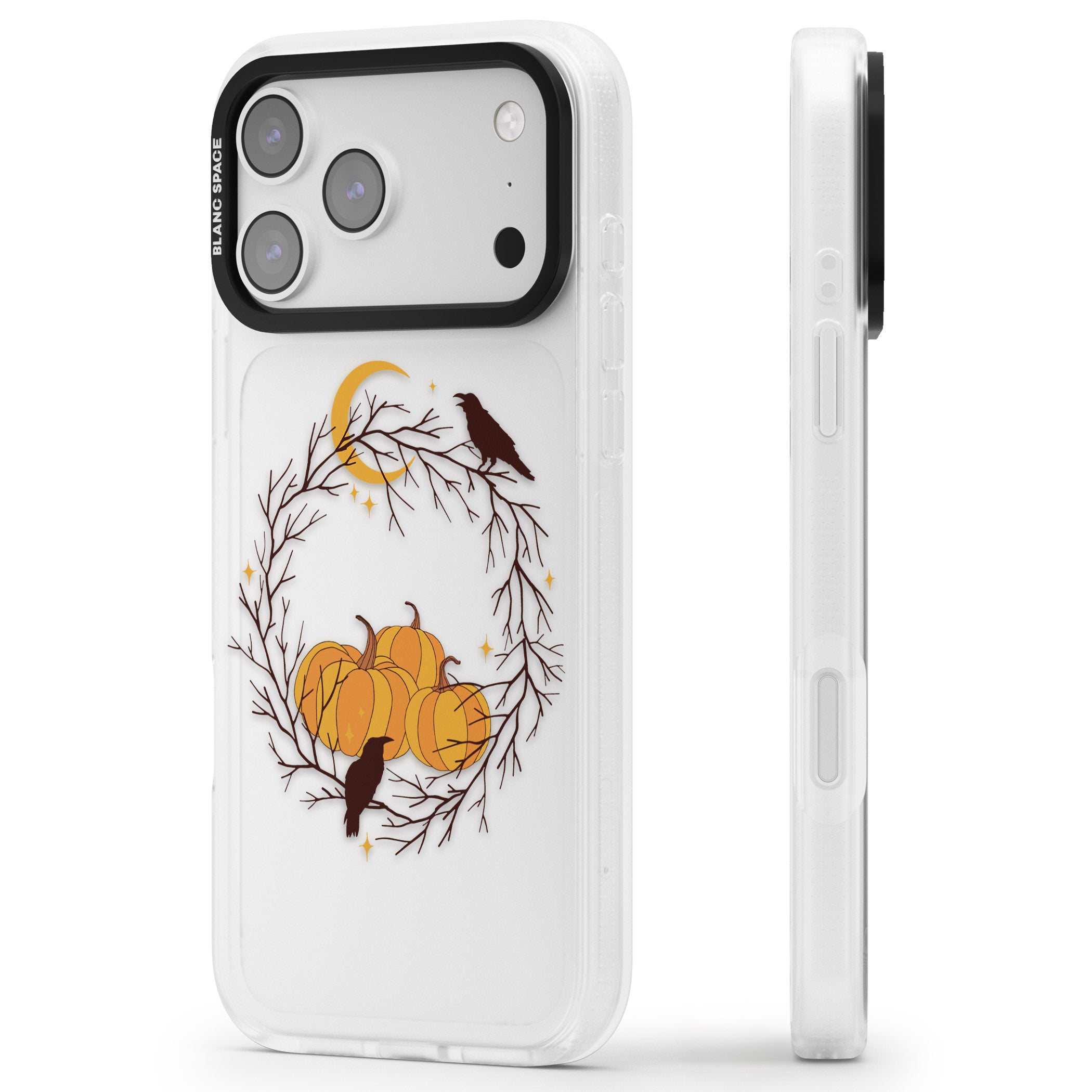 Pumpkin Patch iPhone 17 Pro Impact Air Clear Phone Case Side Profile