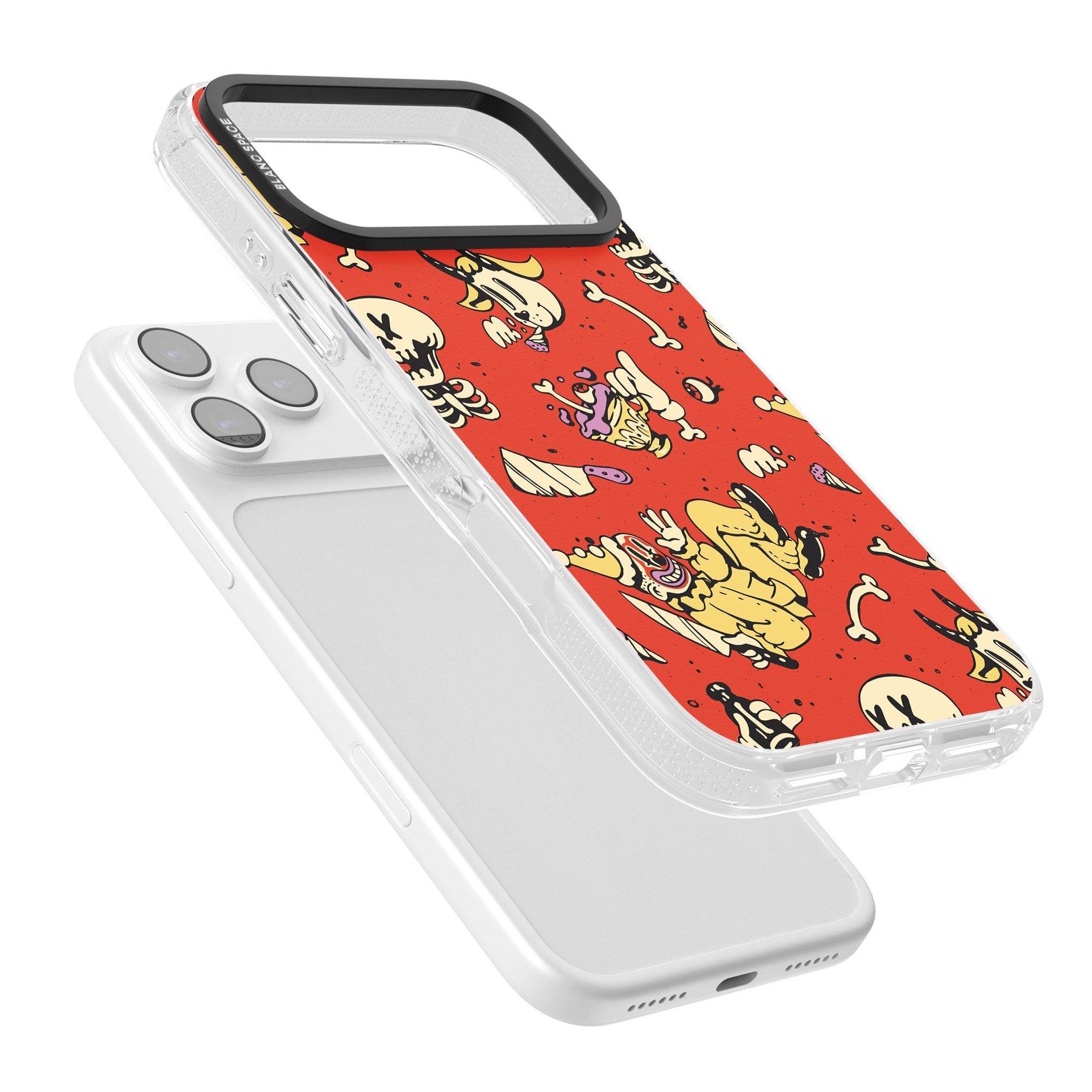 Red Retro Halloween Pattern iPhone 17 Pro Impact Air Clear Phone Case Colours