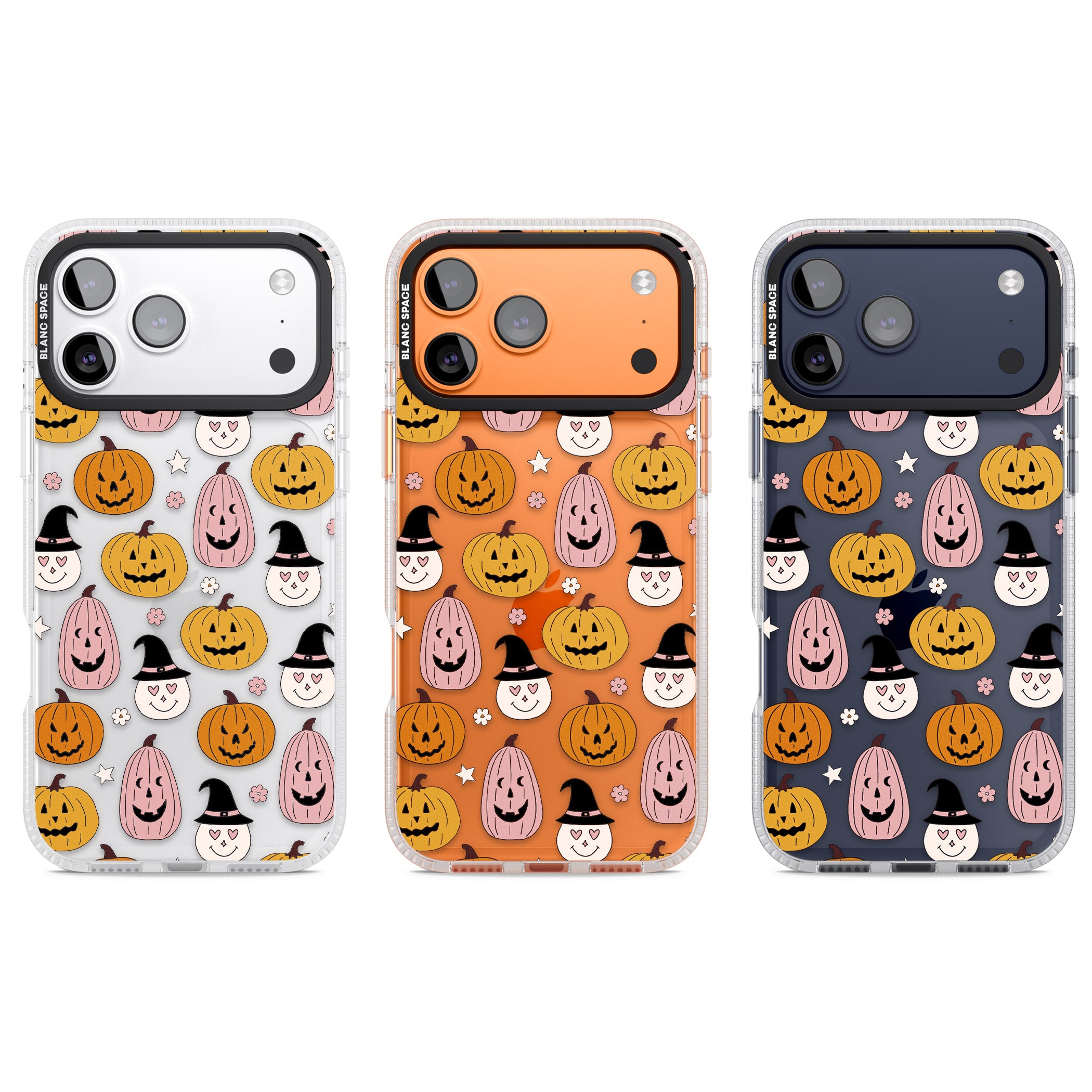 Witches And Pumpkins Pattern iPhone 17 Pro Impact Air Clear Phone Case APT Impact Protection