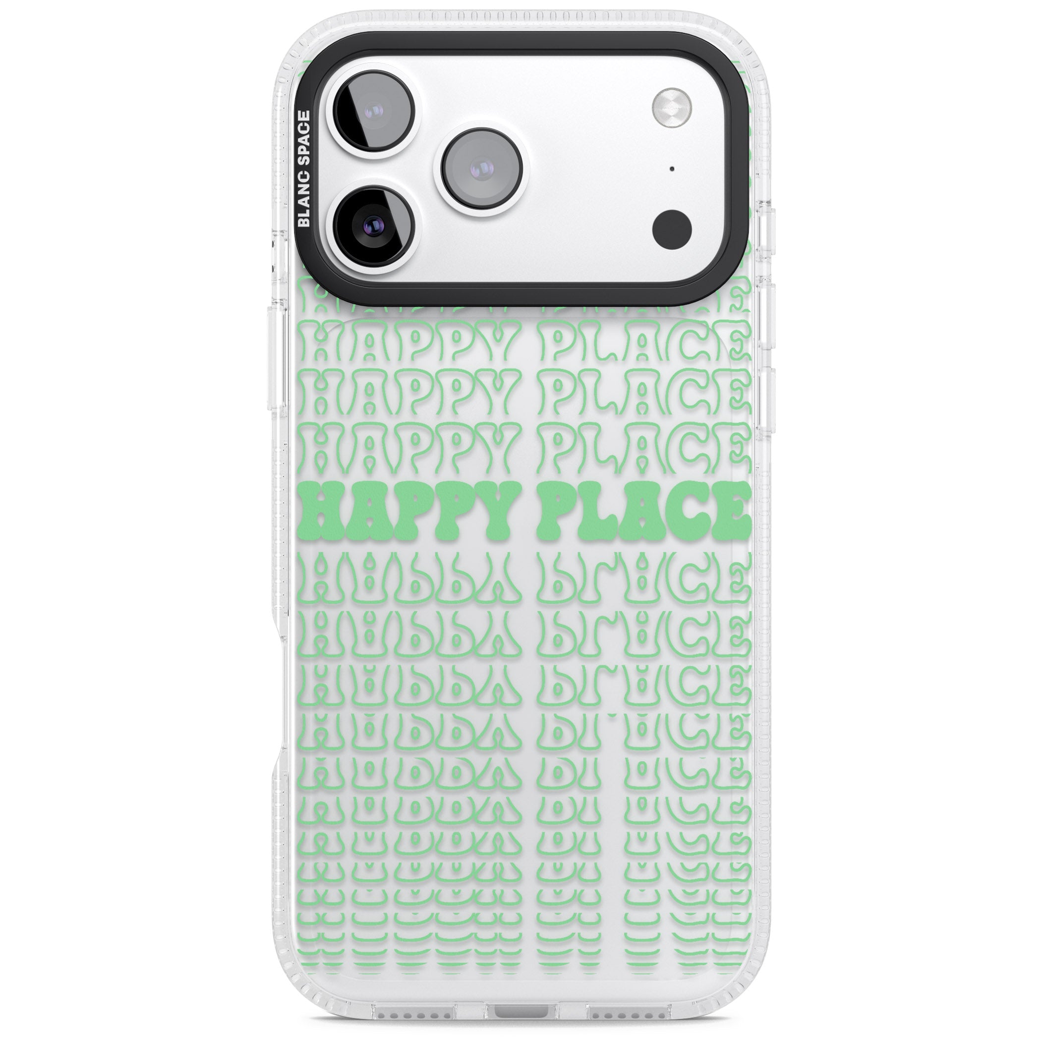 Happy Place (Green) iPhone 17 Pro Impact Air Clear Phone Case