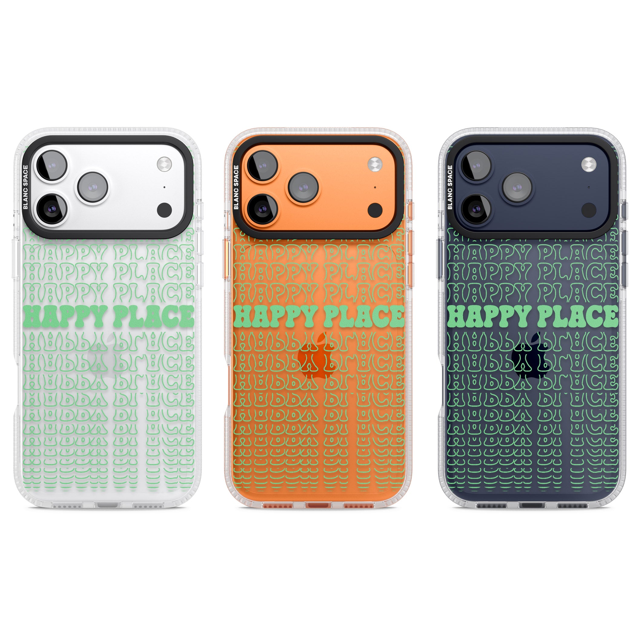 Happy Place (Green) iPhone 17 Pro Impact Air Clear Phone Case APT Impact Protection