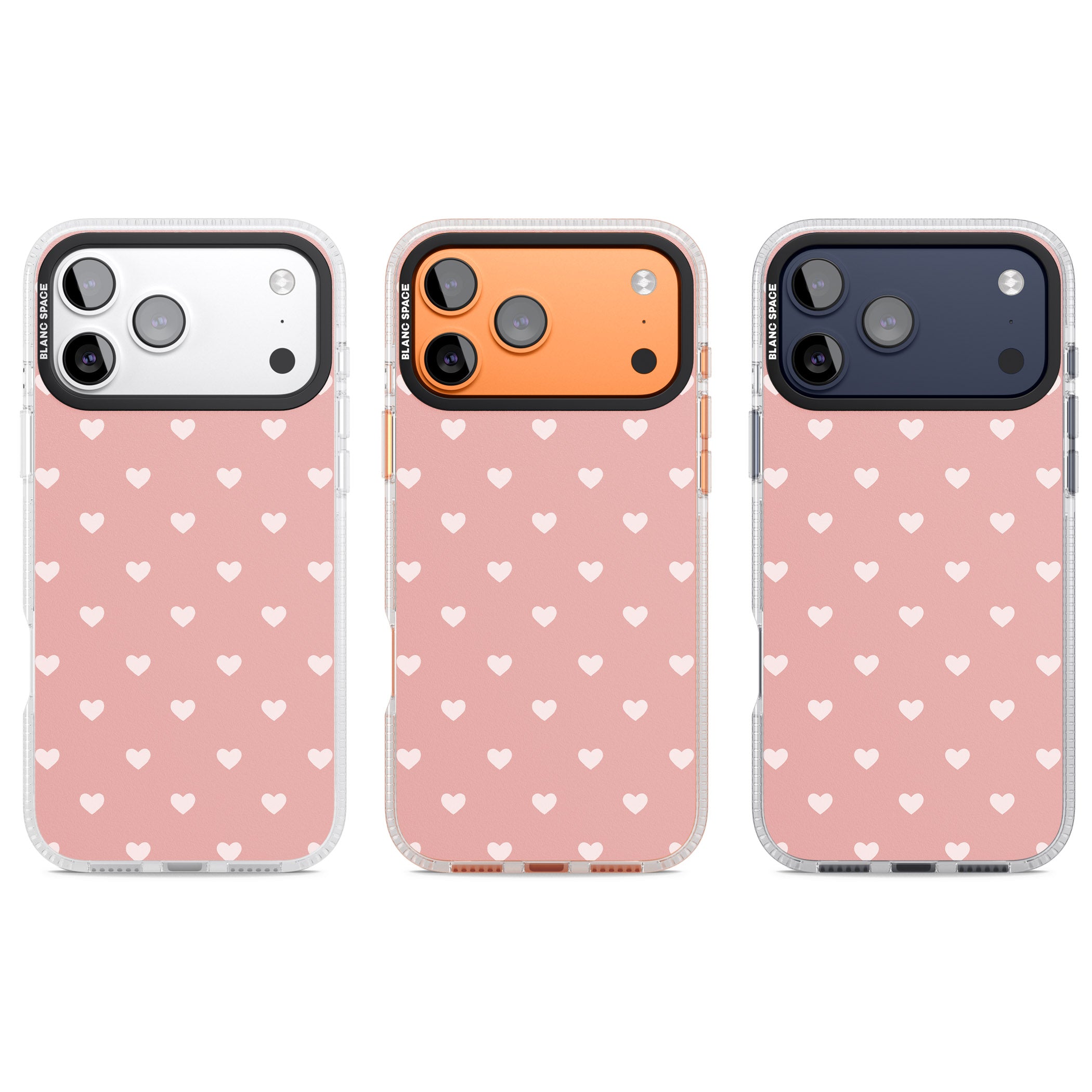 Small Heart Pattern: Pink iPhone 17 Pro Impact Air Clear Phone Case APT Impact Protection