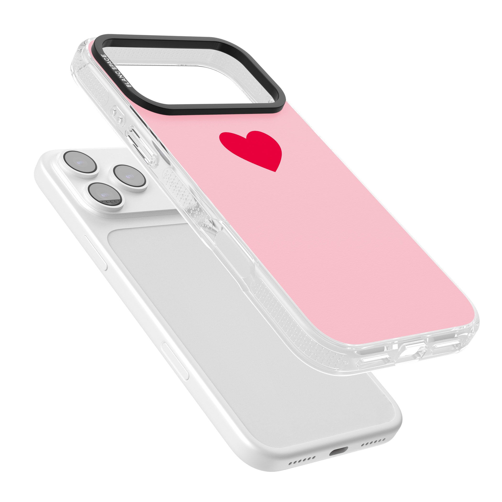 Red & Pink Heart iPhone 17 Pro Impact Air Clear Phone Case Colours