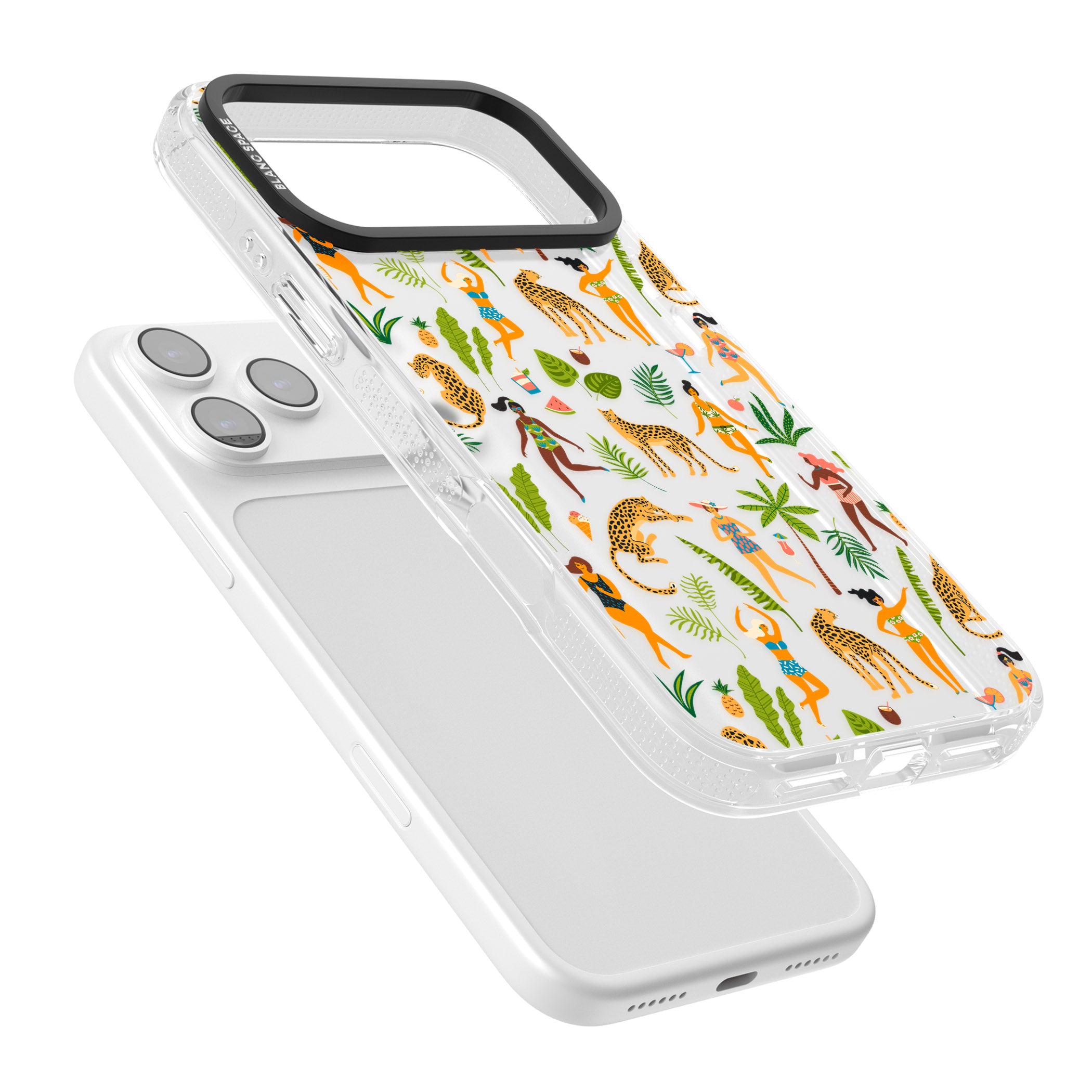 Tropical Party Vibes iPhone 17 Pro Impact Air Clear Phone Case Colours