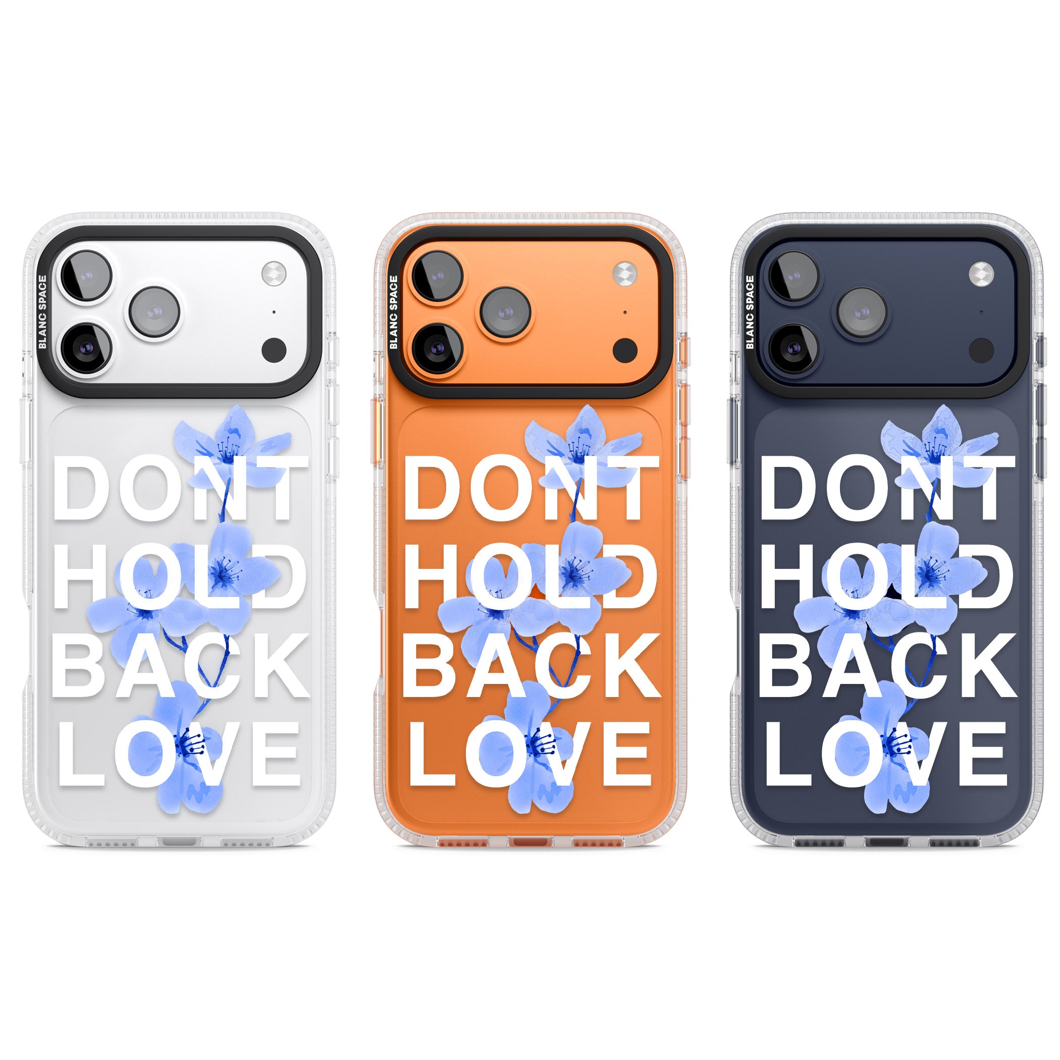 Don'T Hold Back Love Blue & White iPhone 17 Pro Impact Air Clear Phone Case APT Impact Protection