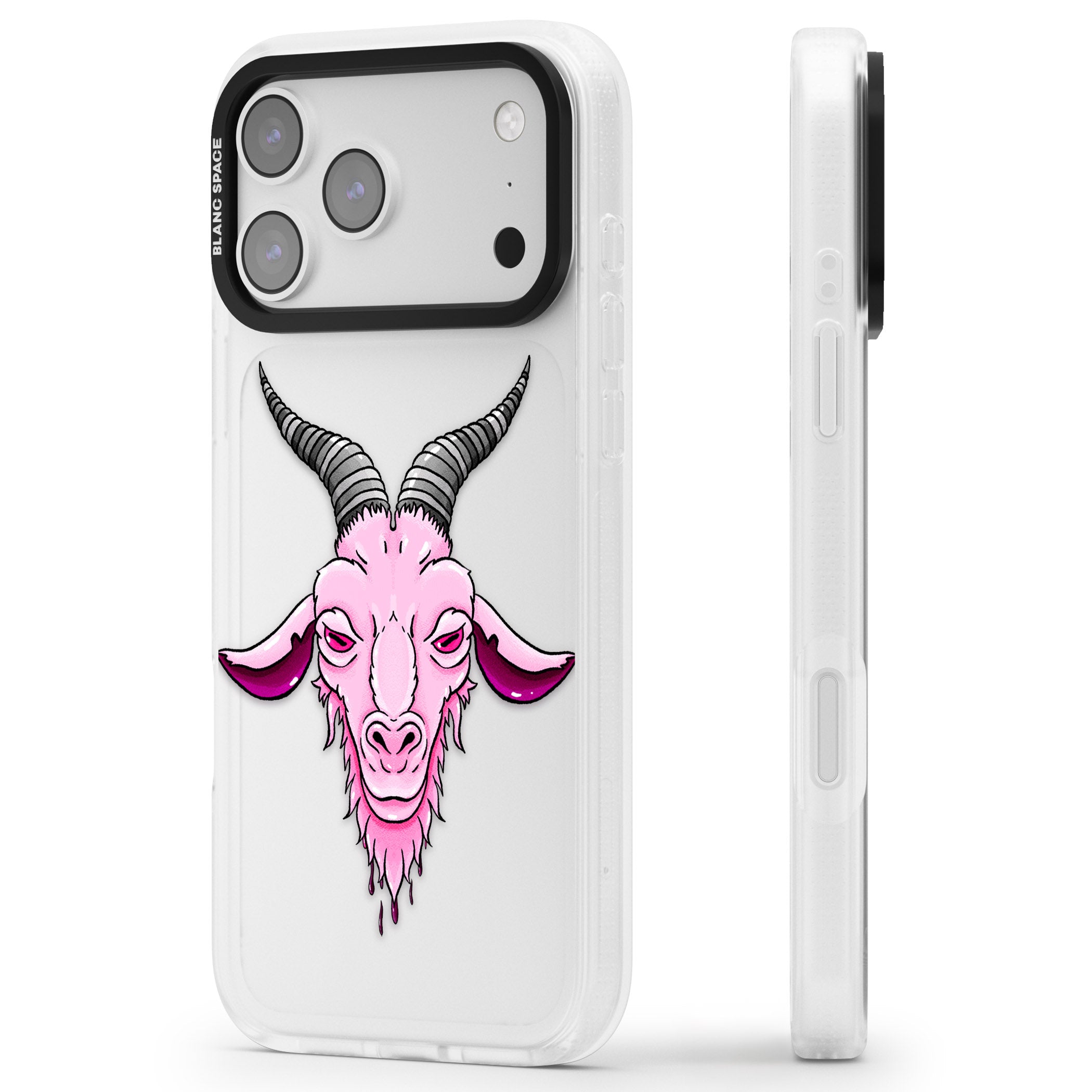 Ba Phomet iPhone 17 Pro Impact Air Clear Phone Case Side Profile