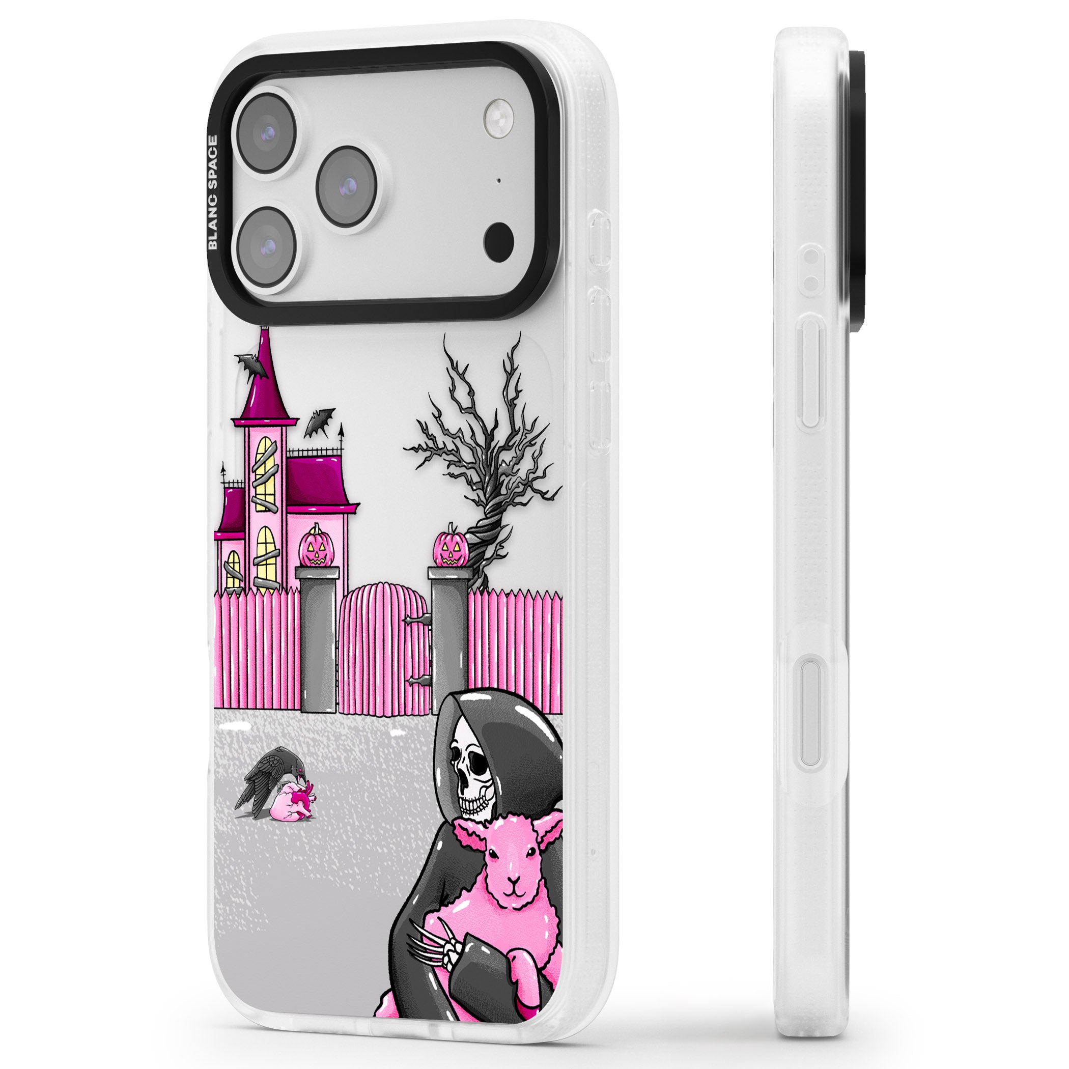Left With My Heart iPhone 17 Pro Impact Air Clear Phone Case Side Profile
