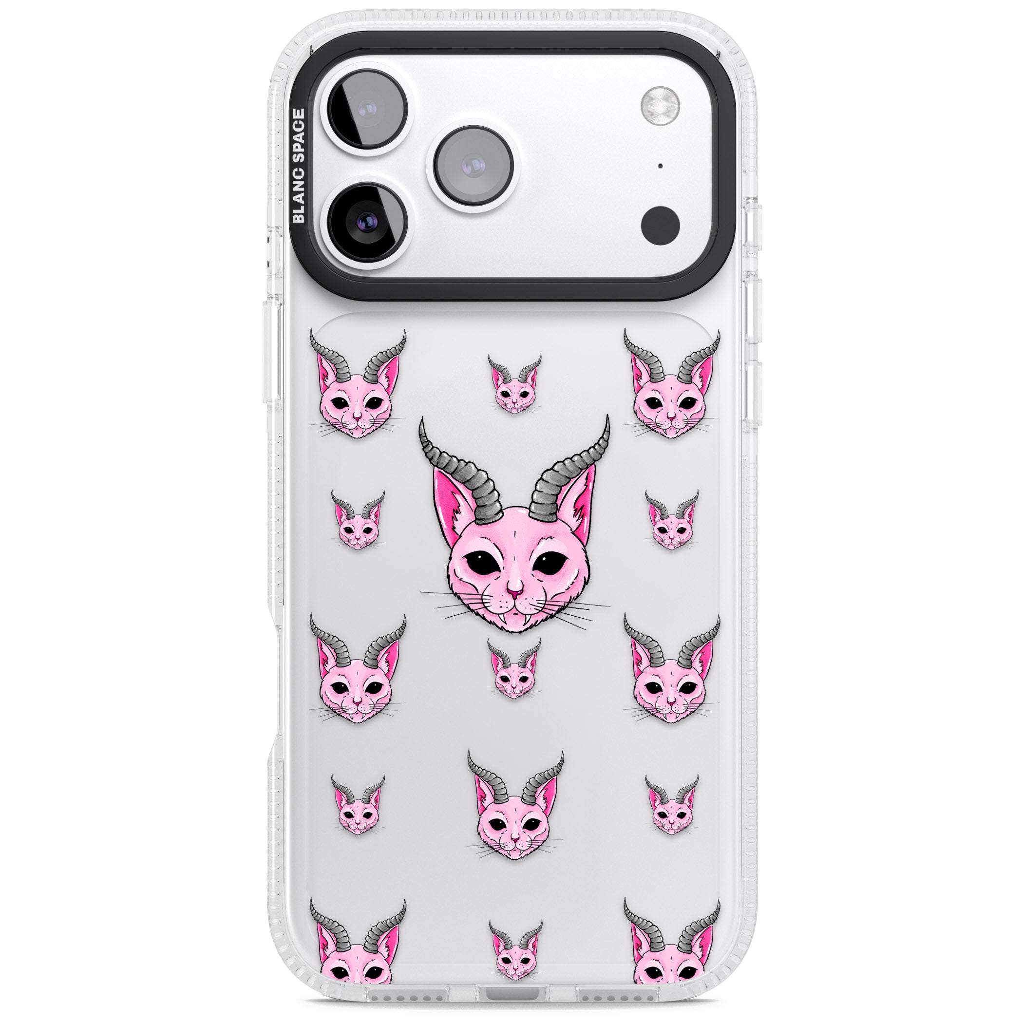 Demon Cat Pattern iPhone 17 Pro Impact Air Clear Phone Case