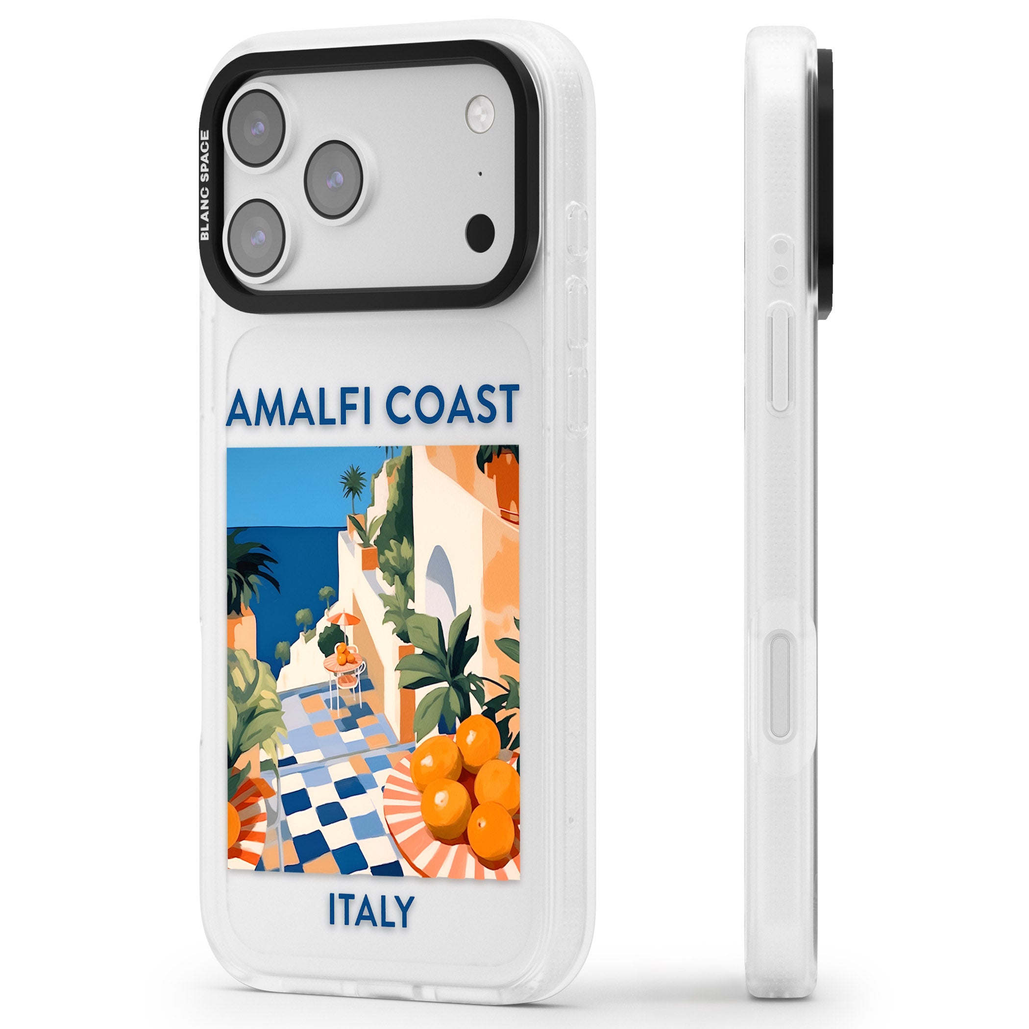 Amalfi Coast iPhone 17 Pro Impact Air Clear Phone Case Side Profile