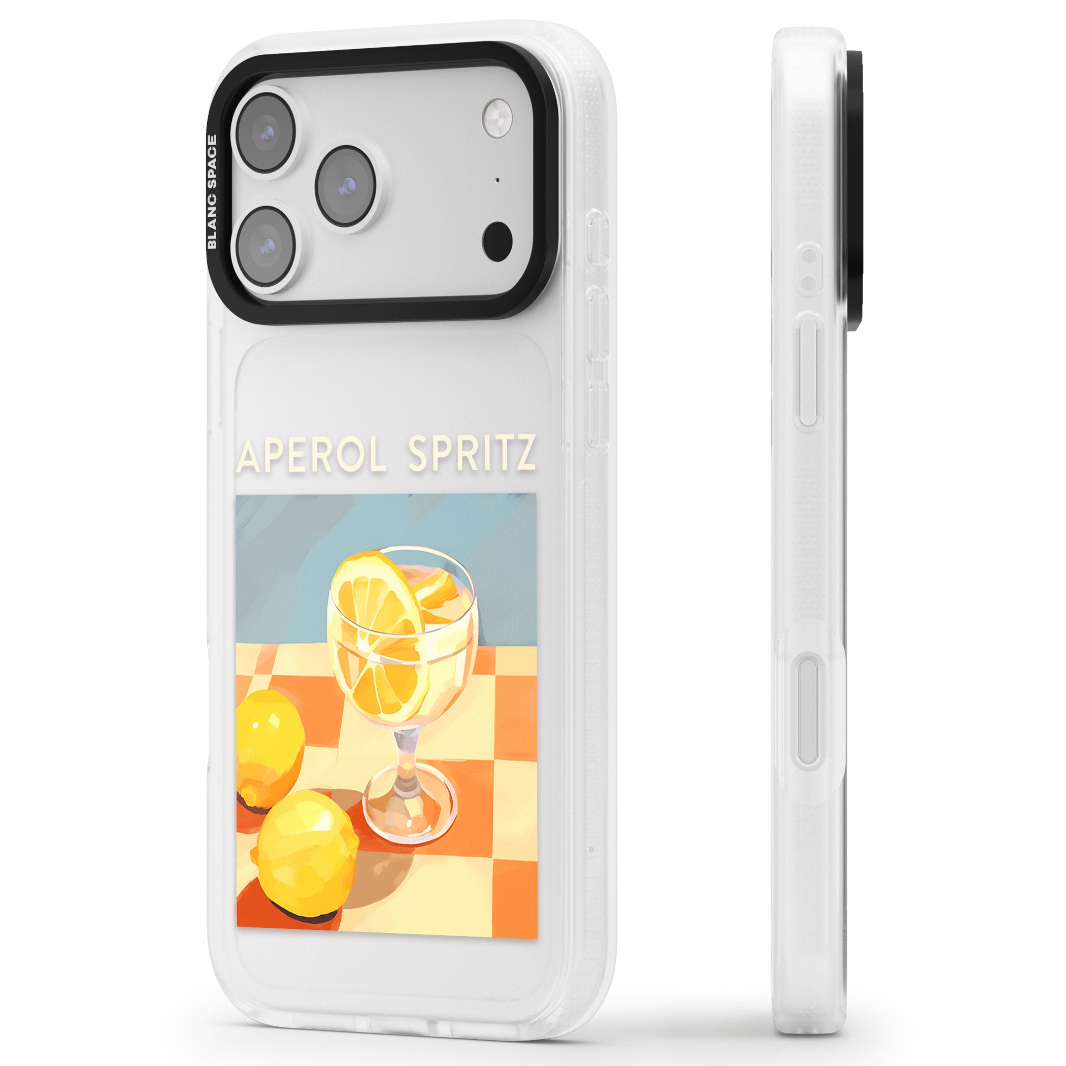 Lemon Spritz iPhone 17 Pro Impact Air Clear Phone Case Side Profile