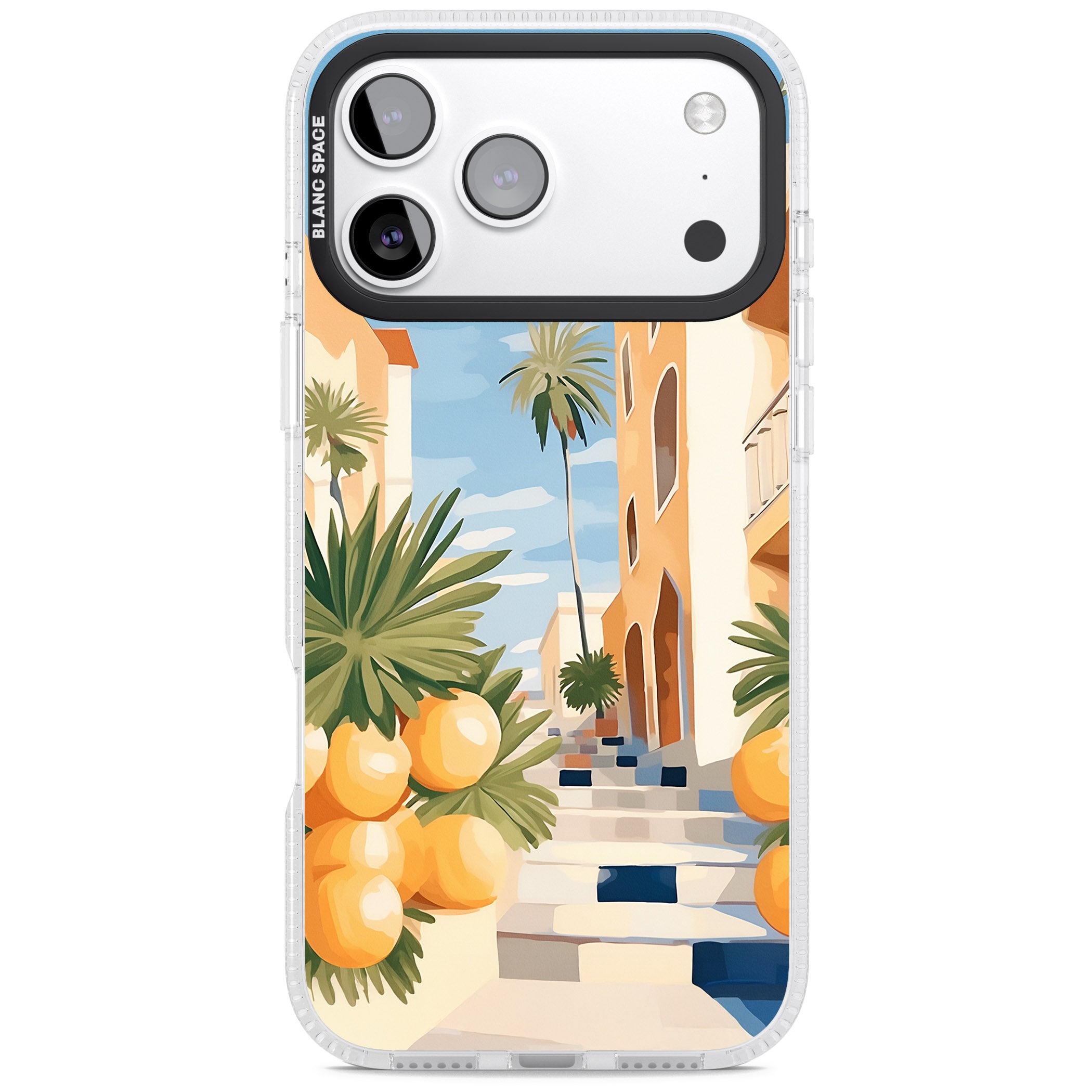 Mediterranean Village iPhone 17 Pro Impact Air Clear Phone Case