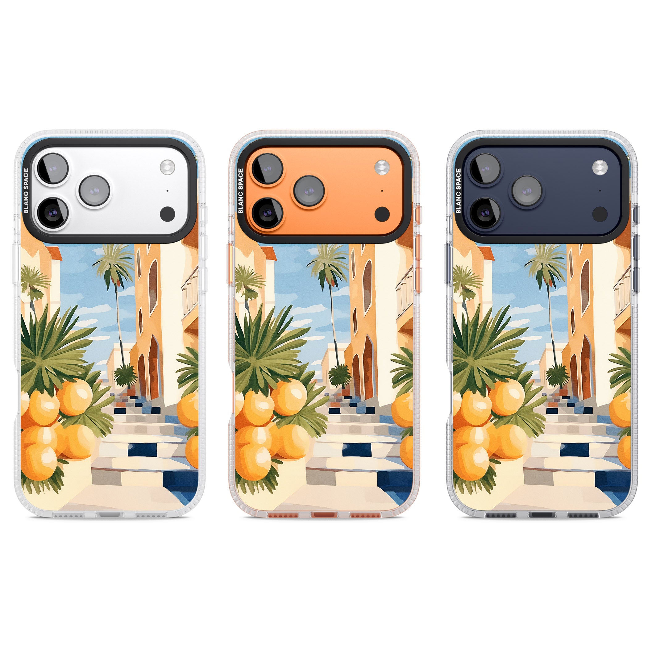 Mediterranean Village iPhone 17 Pro Impact Air Clear Phone Case APT Impact Protection