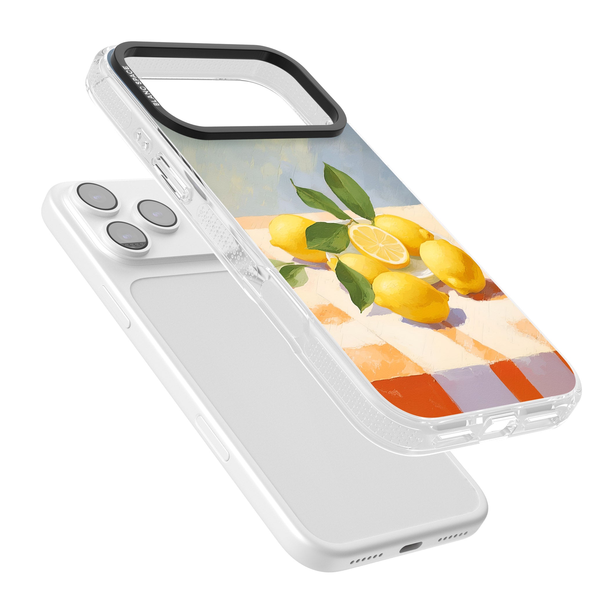 Lemons on Checkered Cloth iPhone 17 Pro Impact Air Clear Phone Case Colours