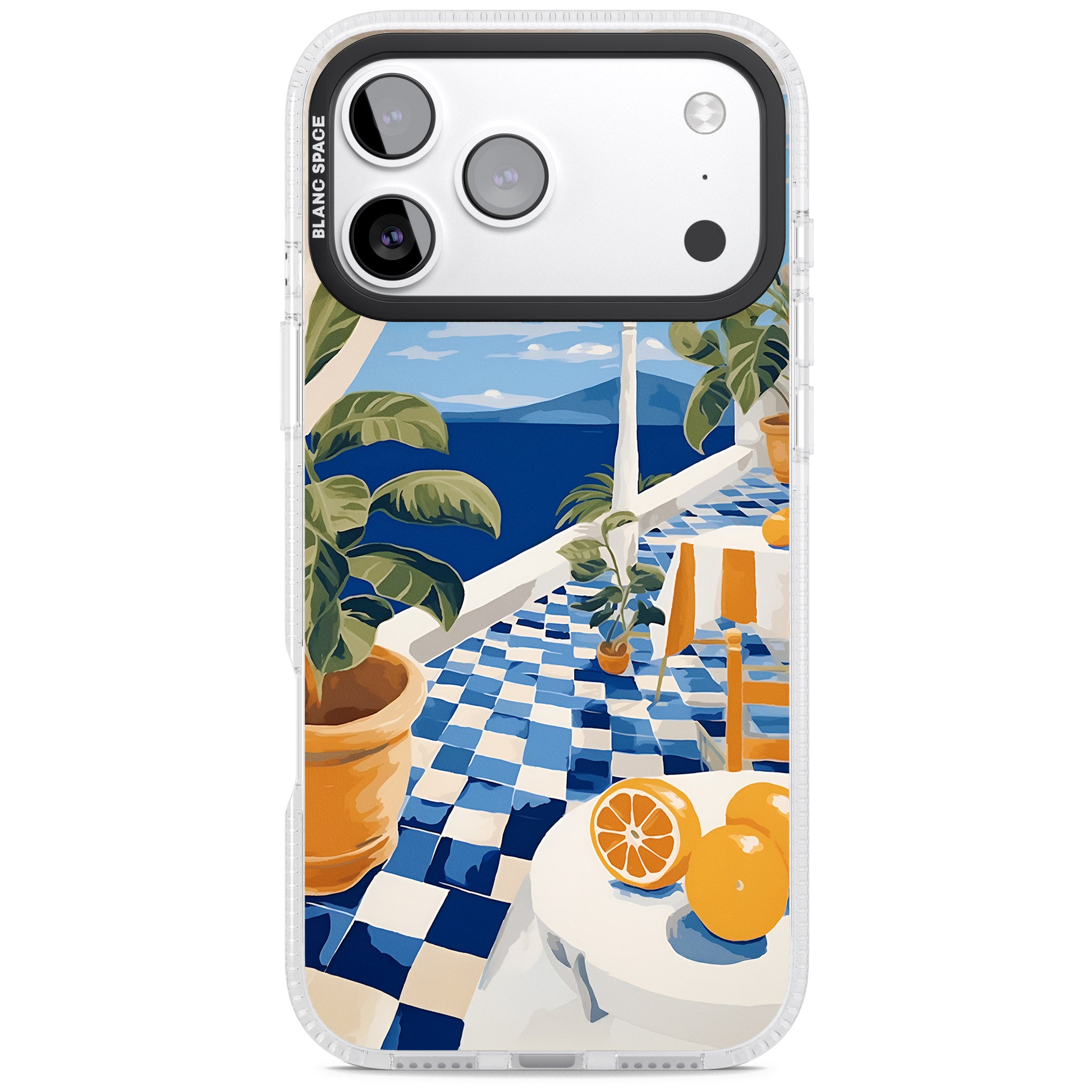Greek Balcony iPhone 17 Pro Impact Air Clear Phone Case