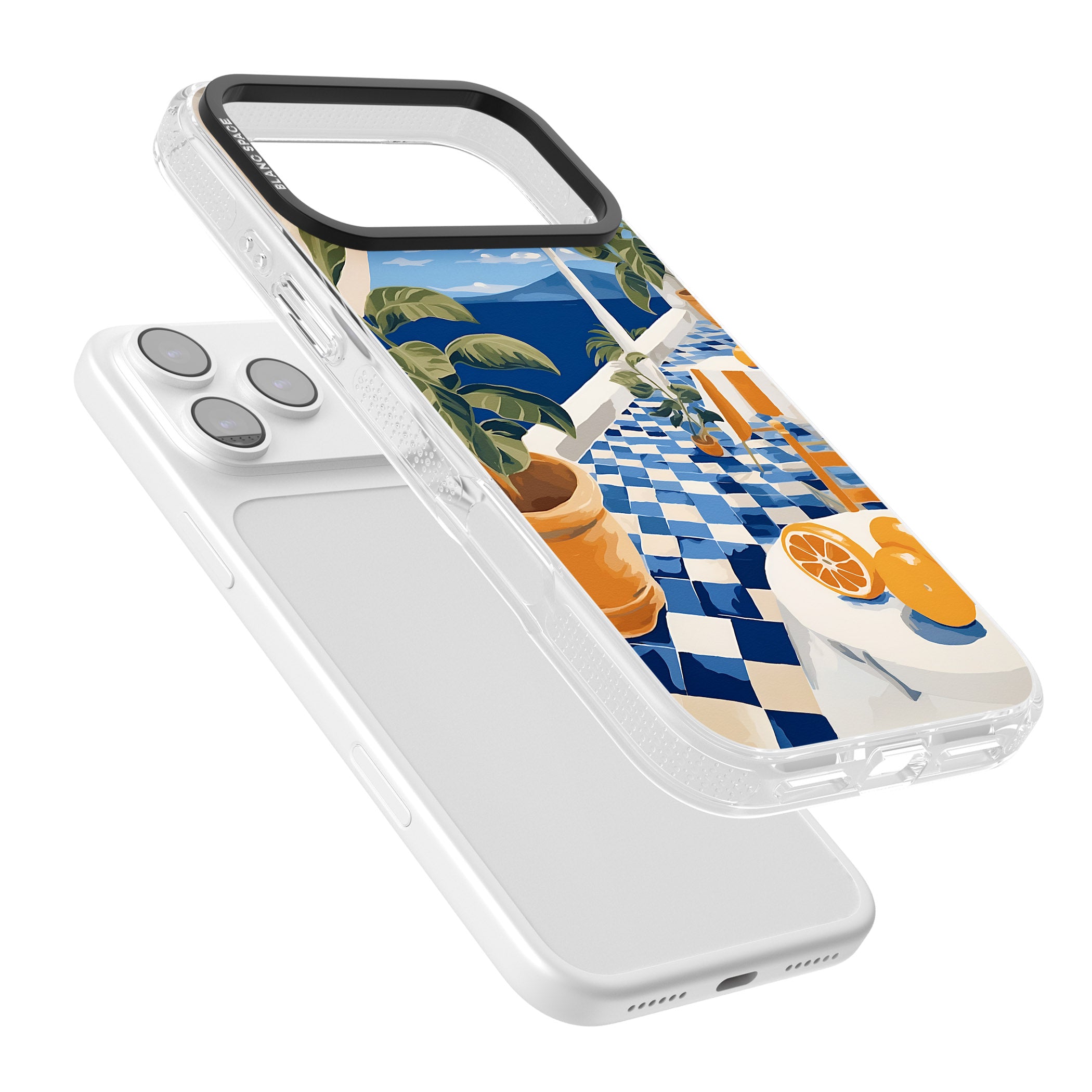 Greek Balcony iPhone 17 Pro Impact Air Clear Phone Case Colours