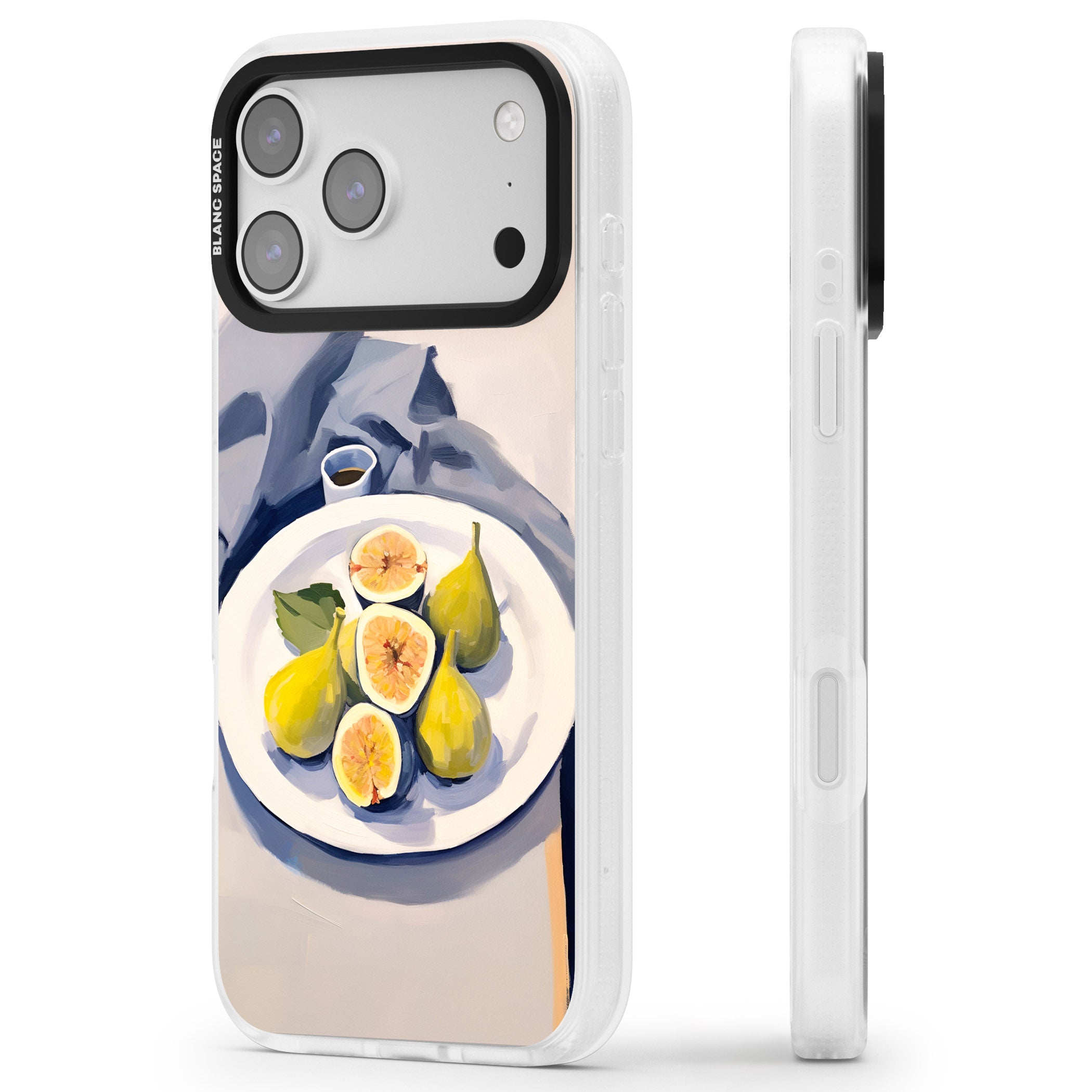 Plate of Pears iPhone 17 Pro Impact Air Clear Phone Case Side Profile