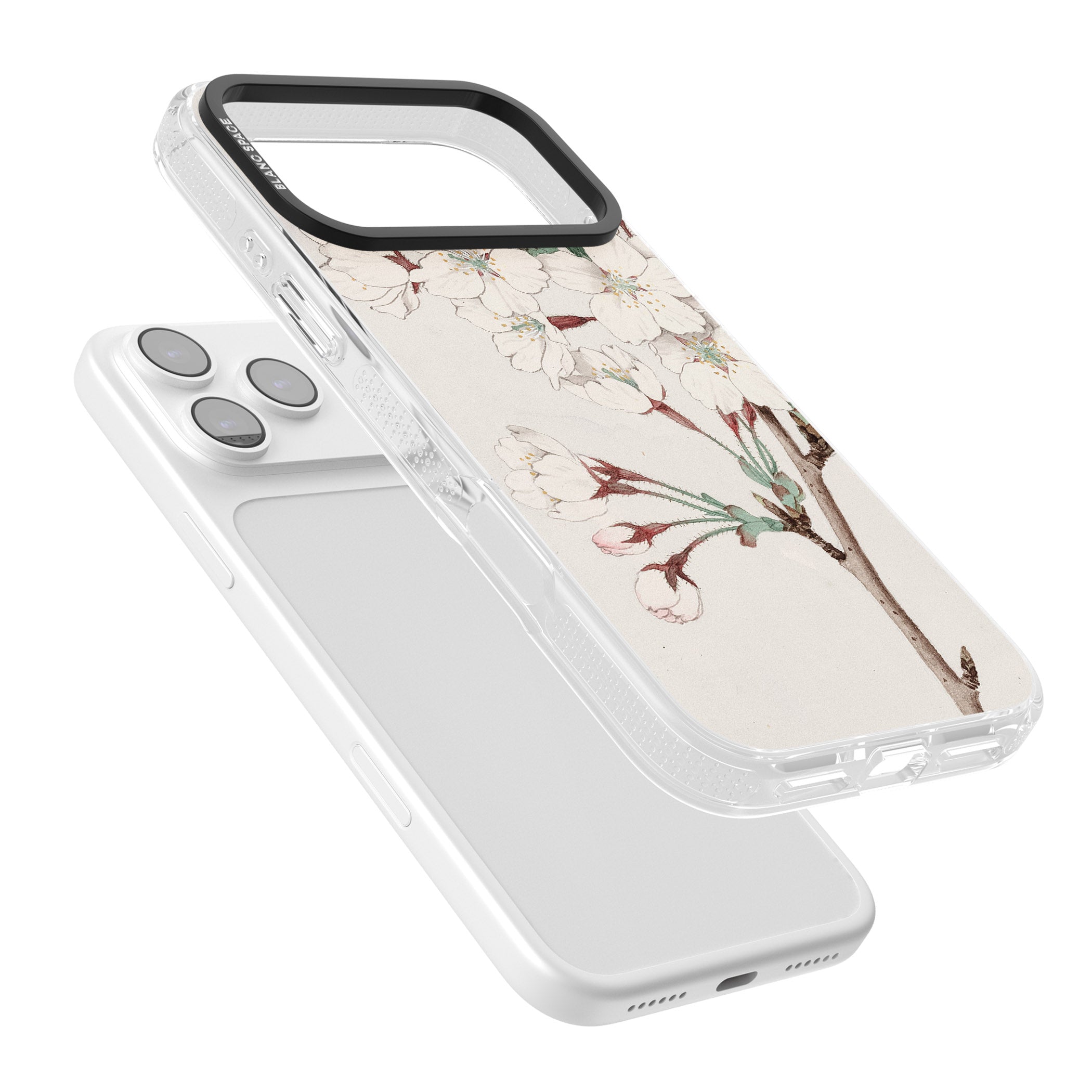 Vintage Japanese Illustrations Cherry Blossoms iPhone 17 Pro Impact Air Clear Phone Case Colours