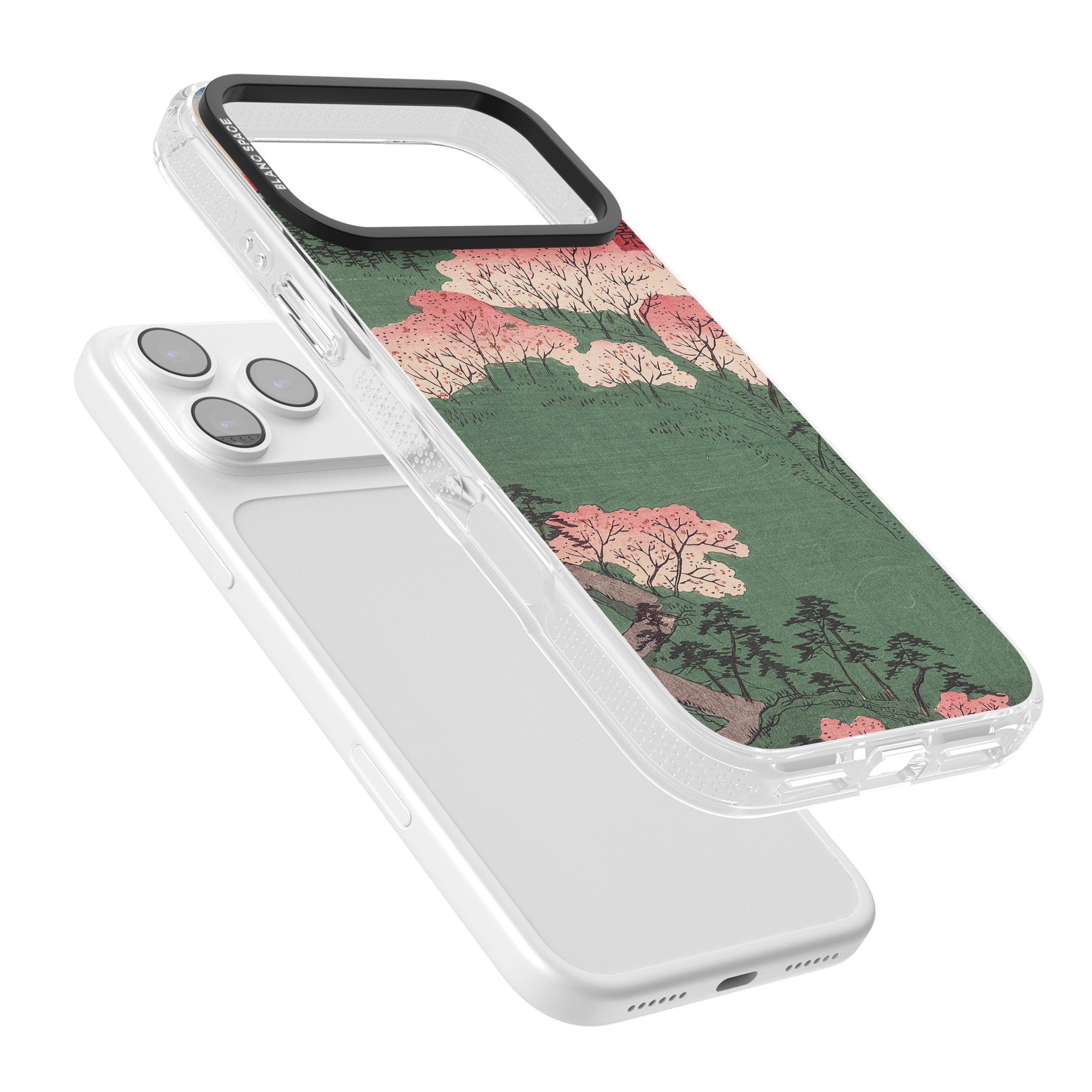 Japanese Illustration Cherry Blossom Forest iPhone 17 Pro Impact Air Clear Phone Case Colours