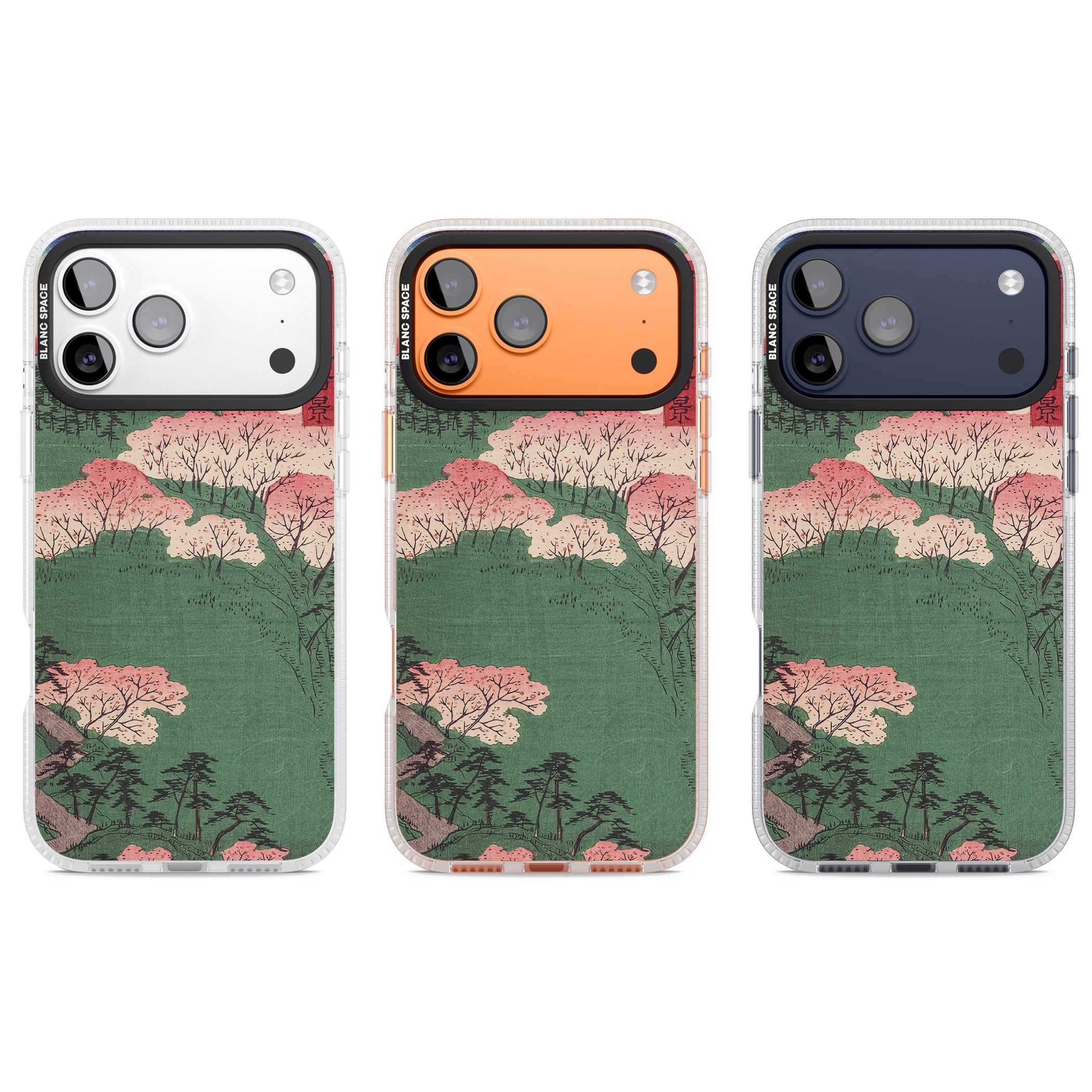 Japanese Illustration Cherry Blossom Forest iPhone 17 Pro Impact Air Clear Phone Case APT Impact Protection