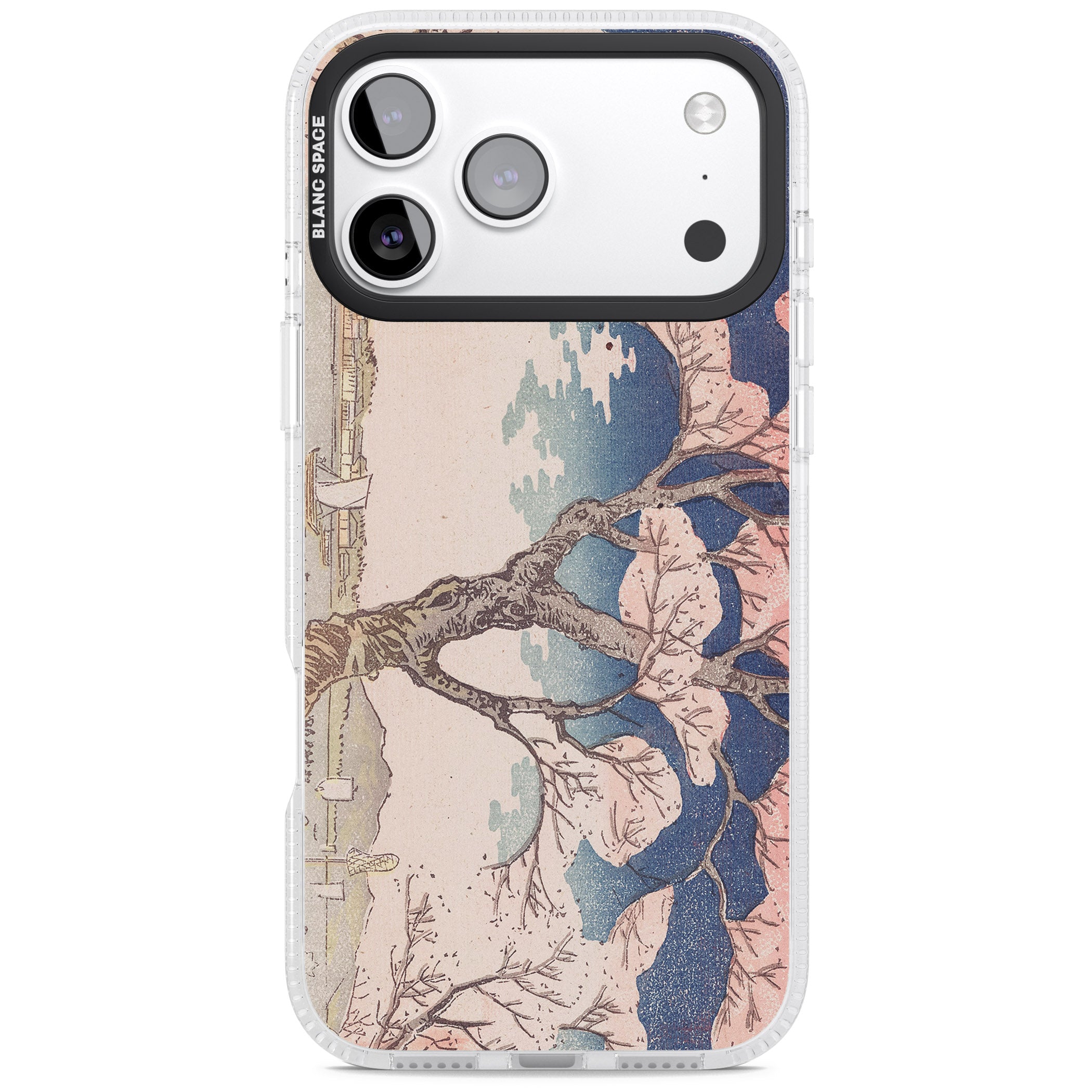 Vintage Japanese Illustrations Cherry Tree iPhone 17 Pro Impact Air Clear Phone Case