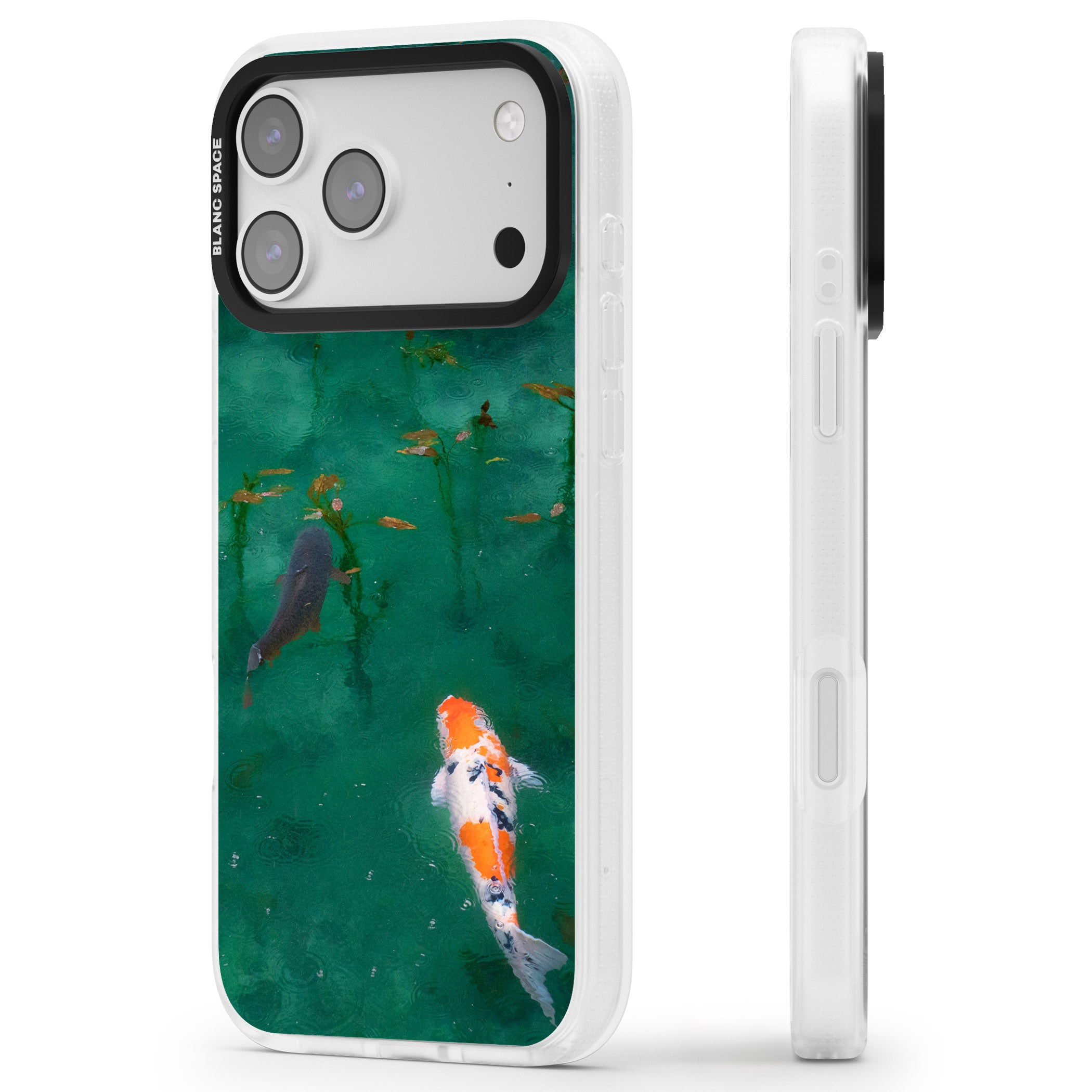 Koi Fish iPhone 17 Pro Impact Air Clear Phone Case Side Profile