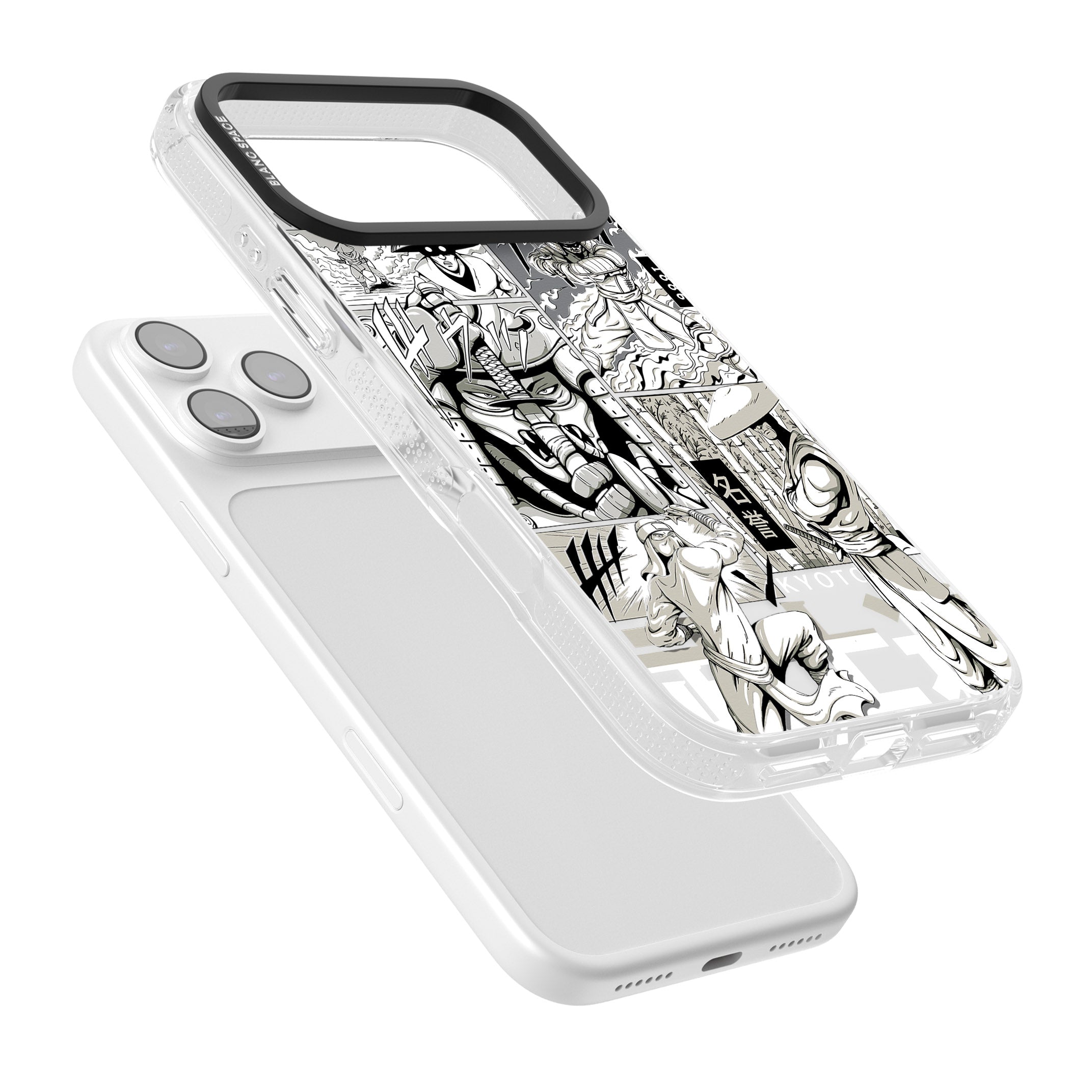 Greyscale Anime Comic iPhone 17 Pro Impact Air Clear Phone Case Colours