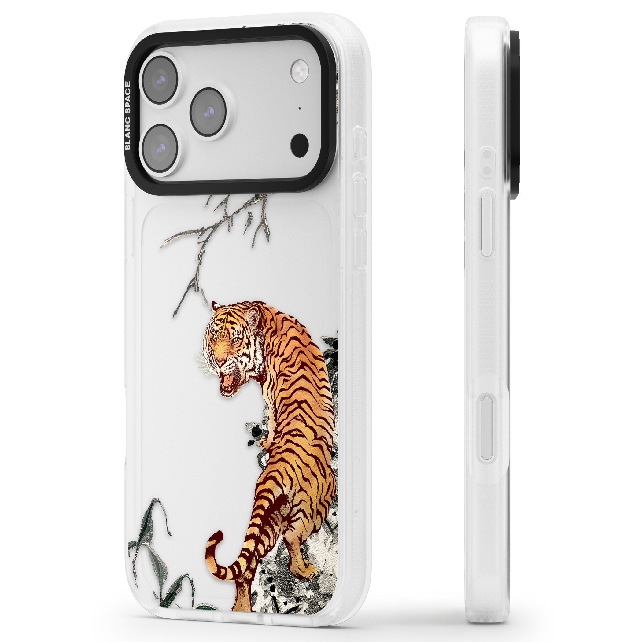 Roaring Tiger iPhone 17 Pro Impact Air Clear Phone Case Side Profile