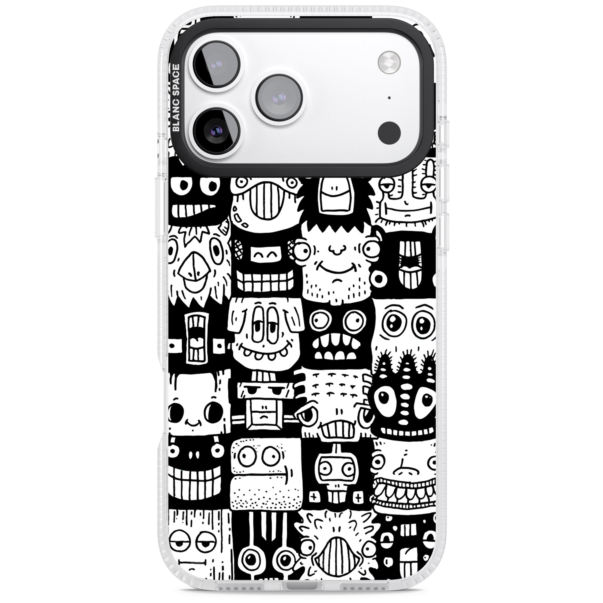 Checkerboard Heads iPhone 17 Pro Impact Air Clear Phone Case