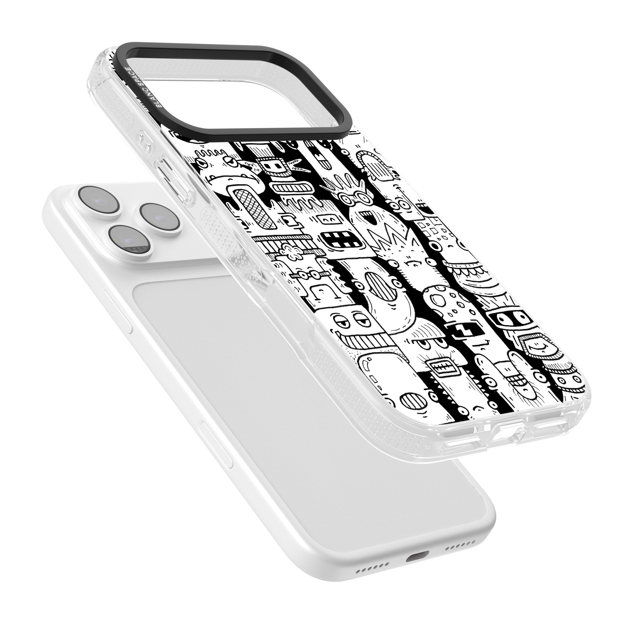 Monochrome Heads iPhone 17 Pro Impact Air Clear Phone Case Colours