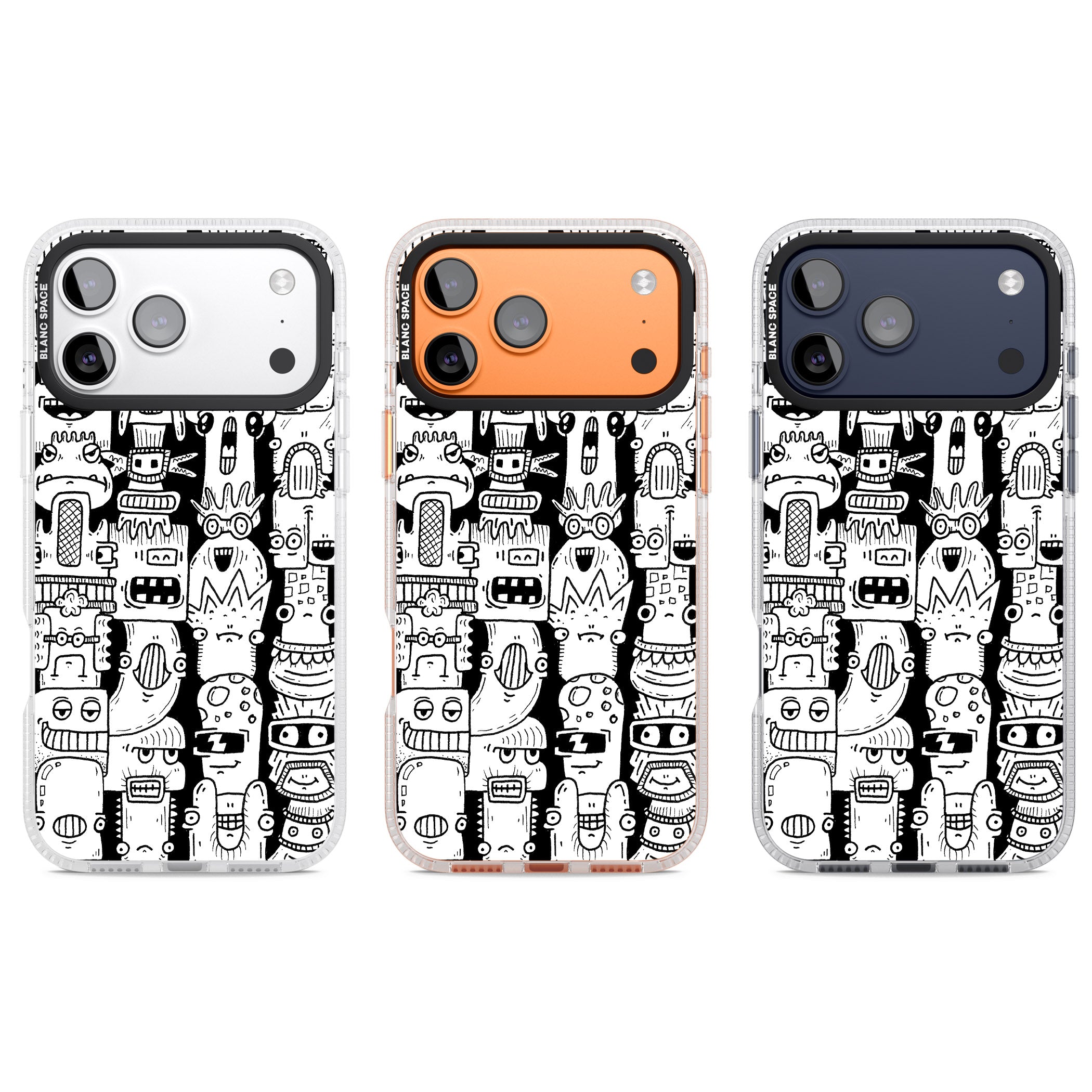 Monochrome Heads iPhone 17 Pro Impact Air Clear Phone Case APT Impact Protection
