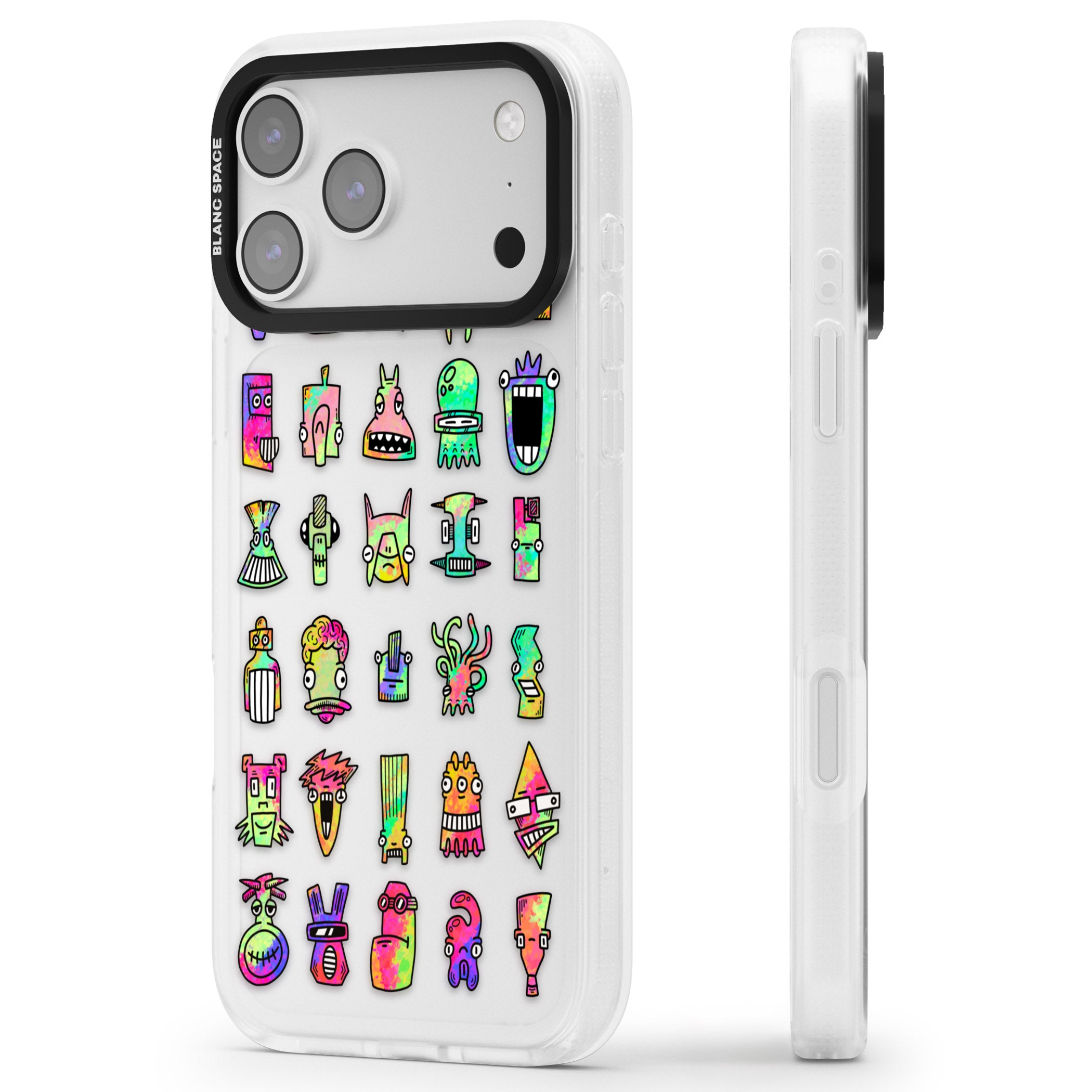 Splashy Friends iPhone 17 Pro Impact Air Clear Phone Case Side Profile