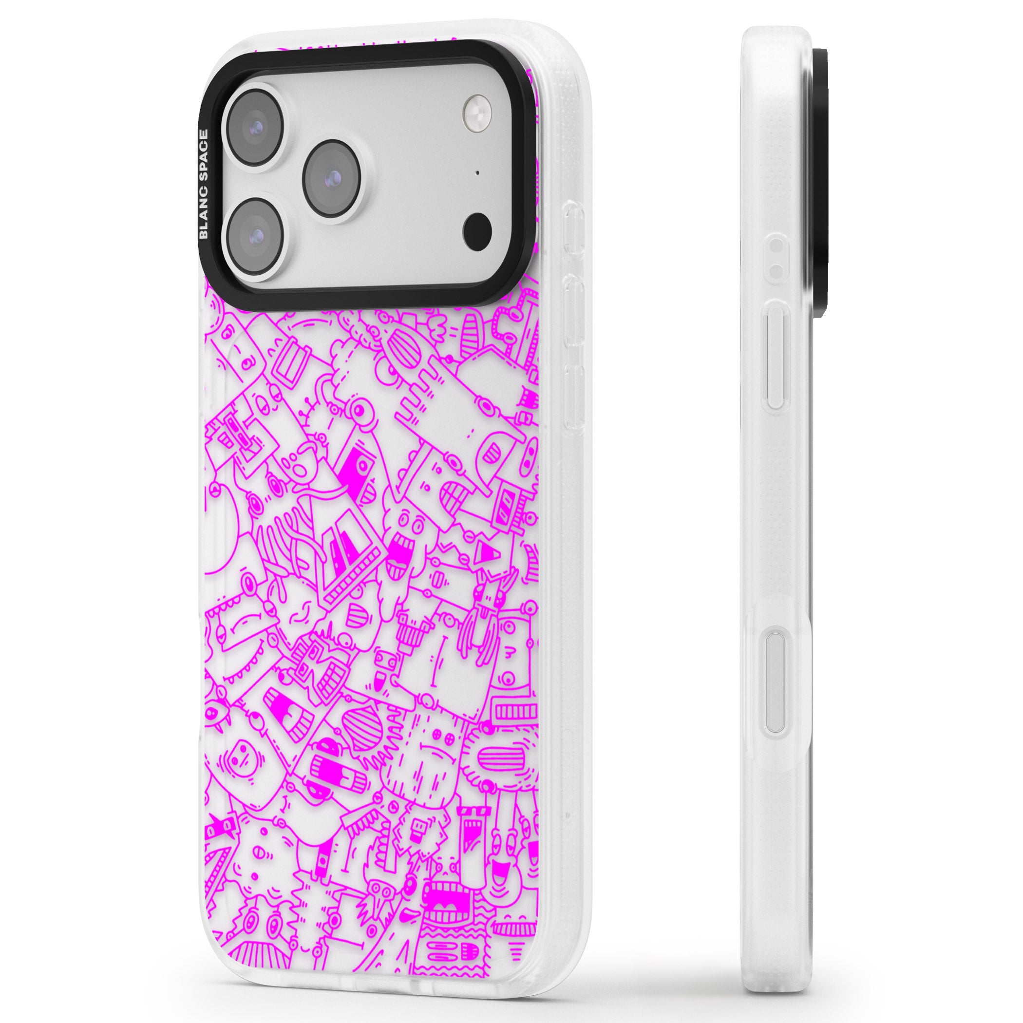 Pink Pals iPhone 17 Pro Impact Air Clear Phone Case Side Profile