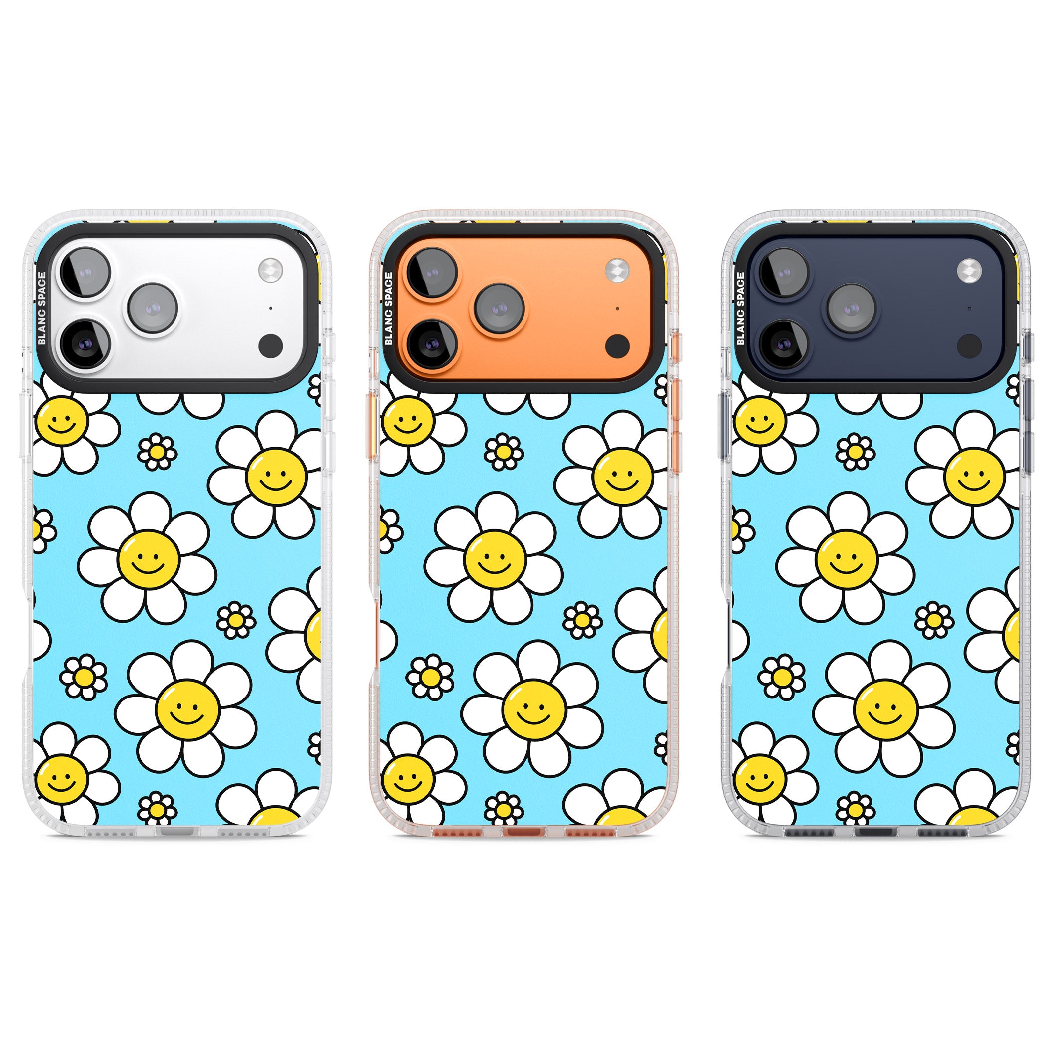 Daisy Faces Kawaii Pattern iPhone 17 Pro Impact Air Clear Phone Case APT Impact Protection