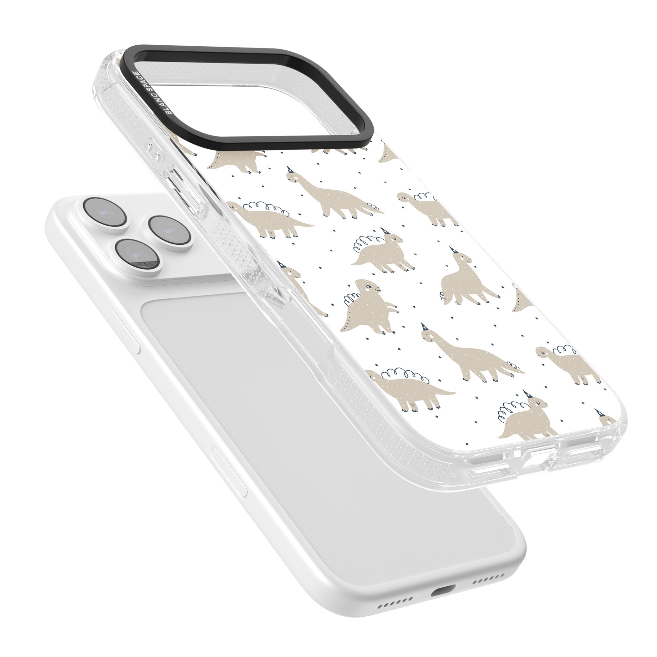 Party Dino Pattern iPhone 17 Pro Impact Air Clear Phone Case Colours