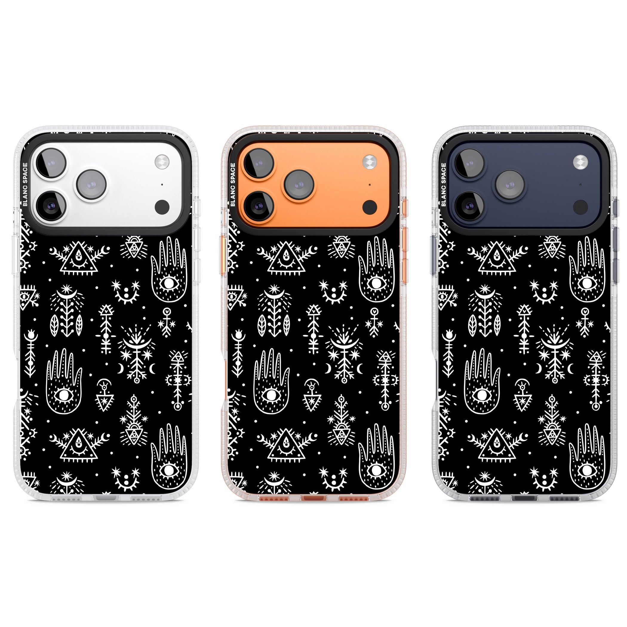 Tribal Symbols Black iPhone 17 Pro Impact Air Clear Phone Case APT Impact Protection