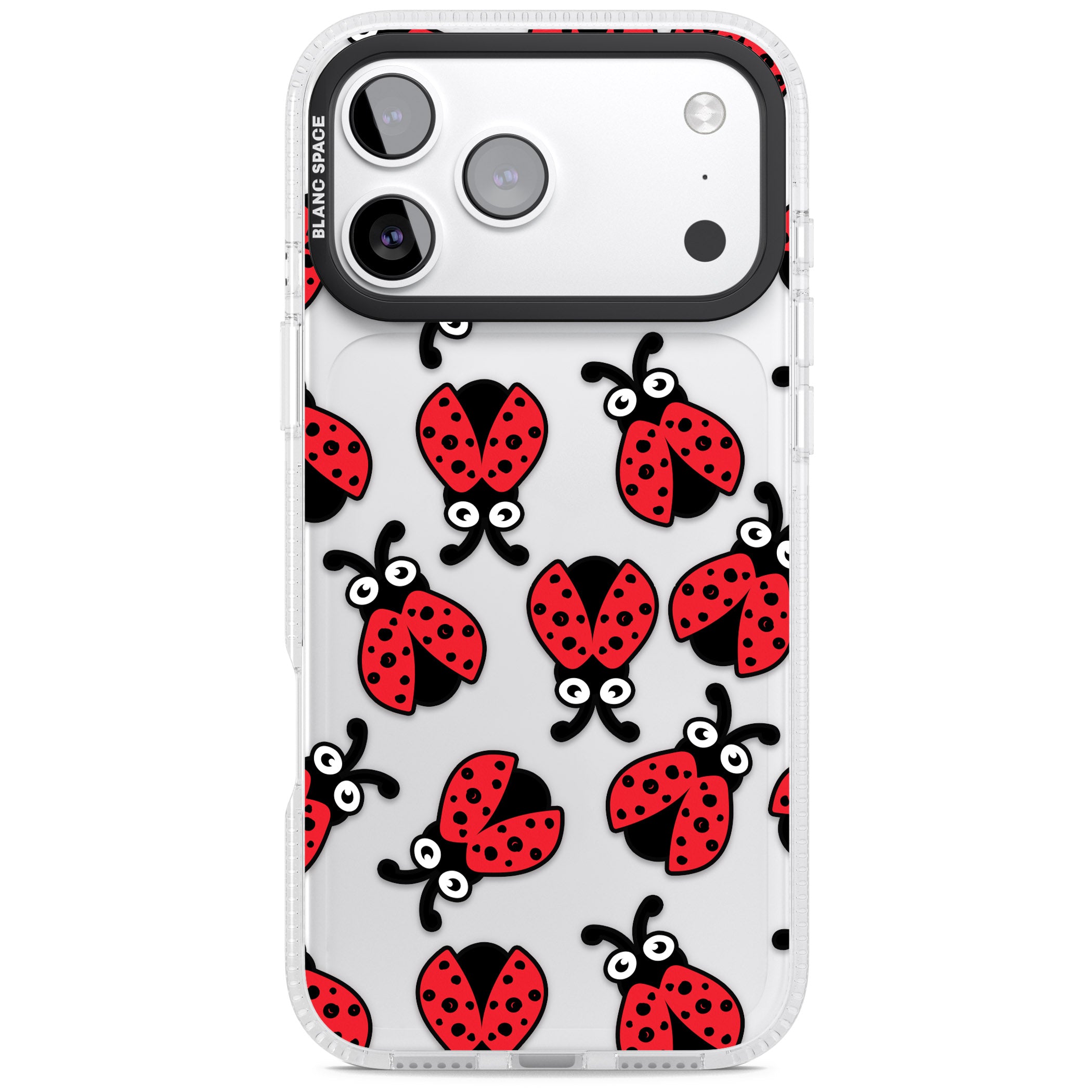 Ladybug Pattern iPhone 17 Pro Impact Air Clear Phone Case