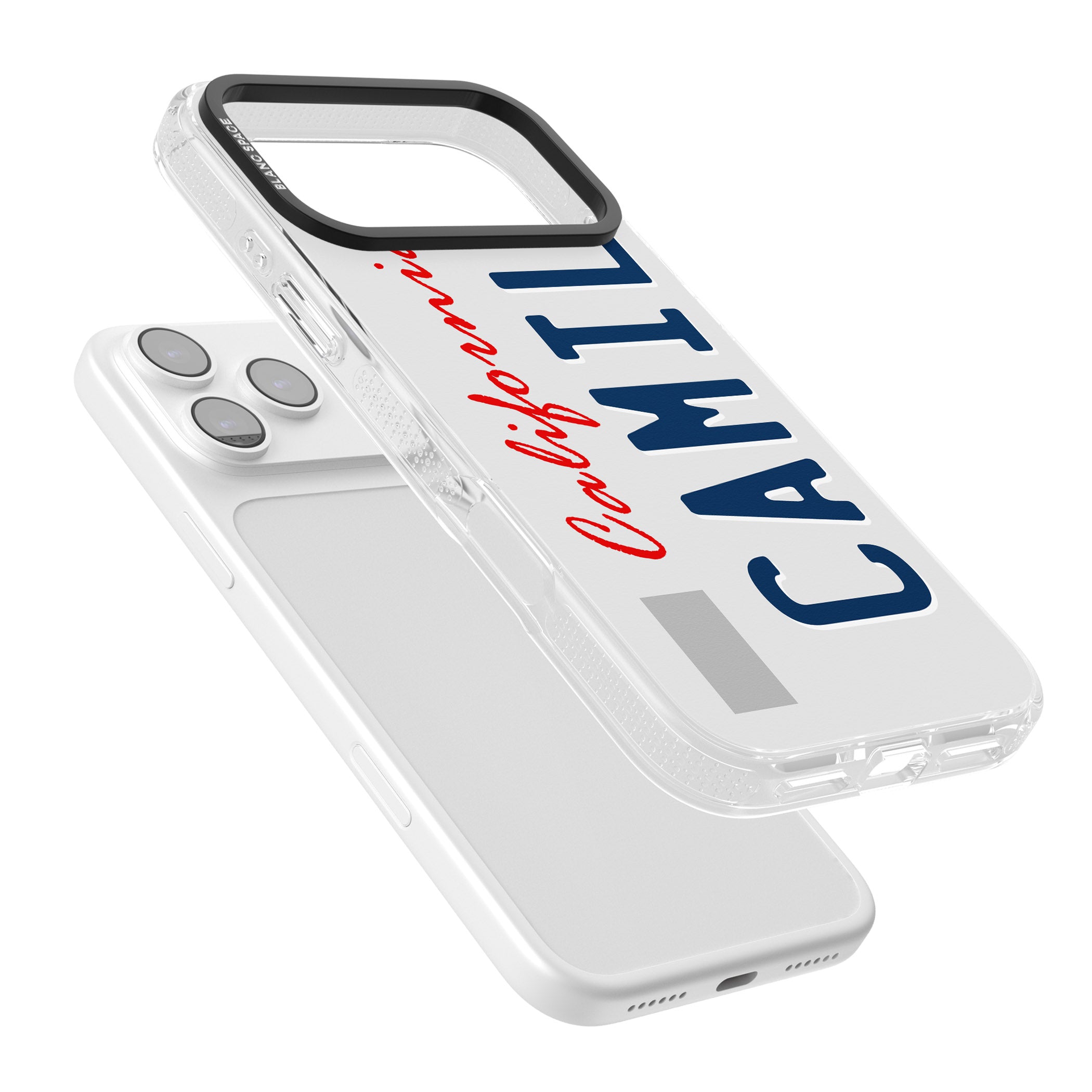 Personalised California License Plate iPhone 17 Pro Impact Air Clear Phone Case Colours